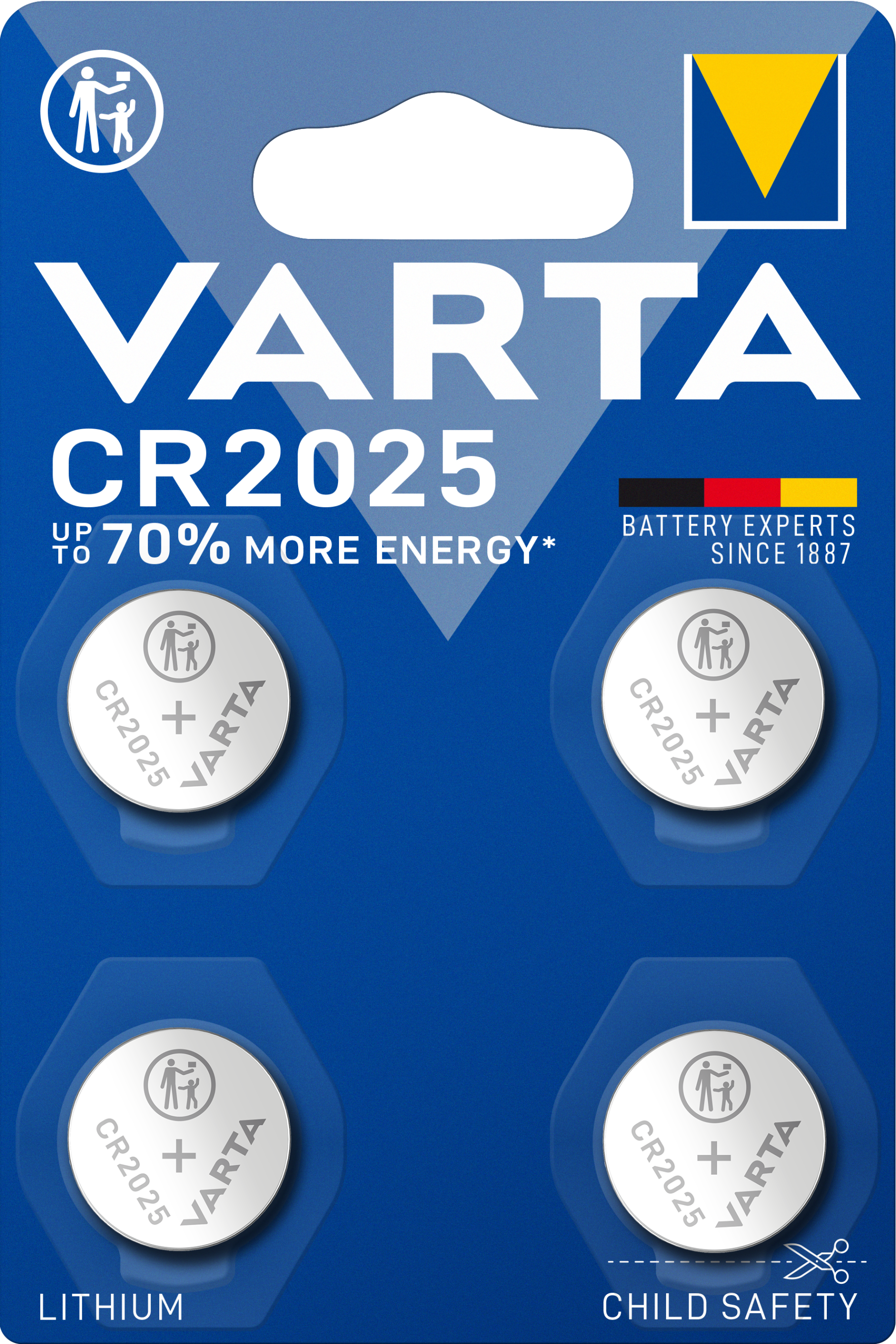 VARTA CR2025 Lithium Coin Battery 3V Pack of 4