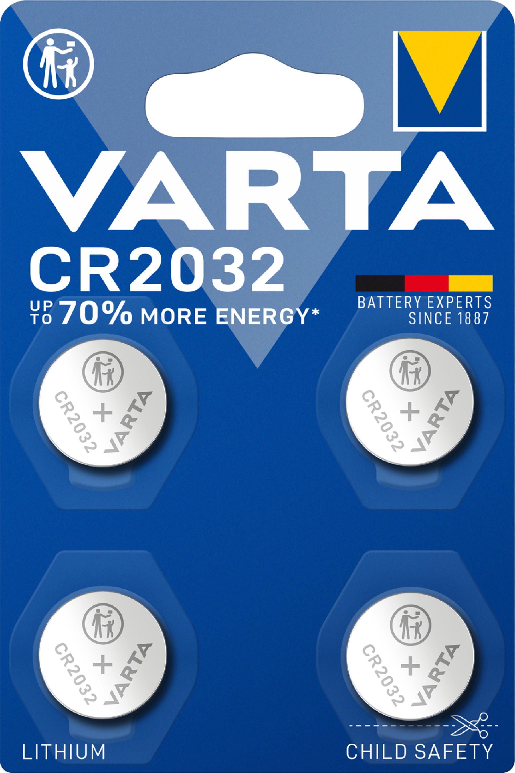 VARTA CR2032 Lithium Coin Battery 3V Pack of 4