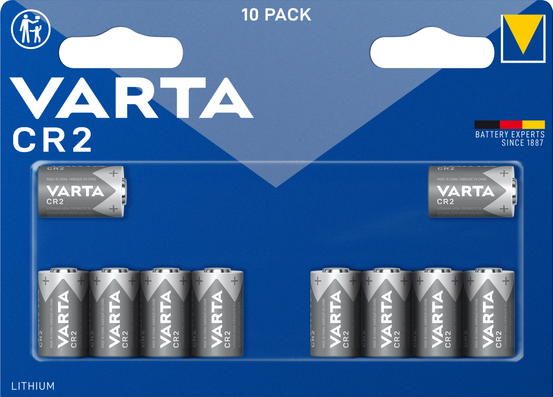 VARTA CR2 Professional Lithium Battery 3V 6206 Pack of 10