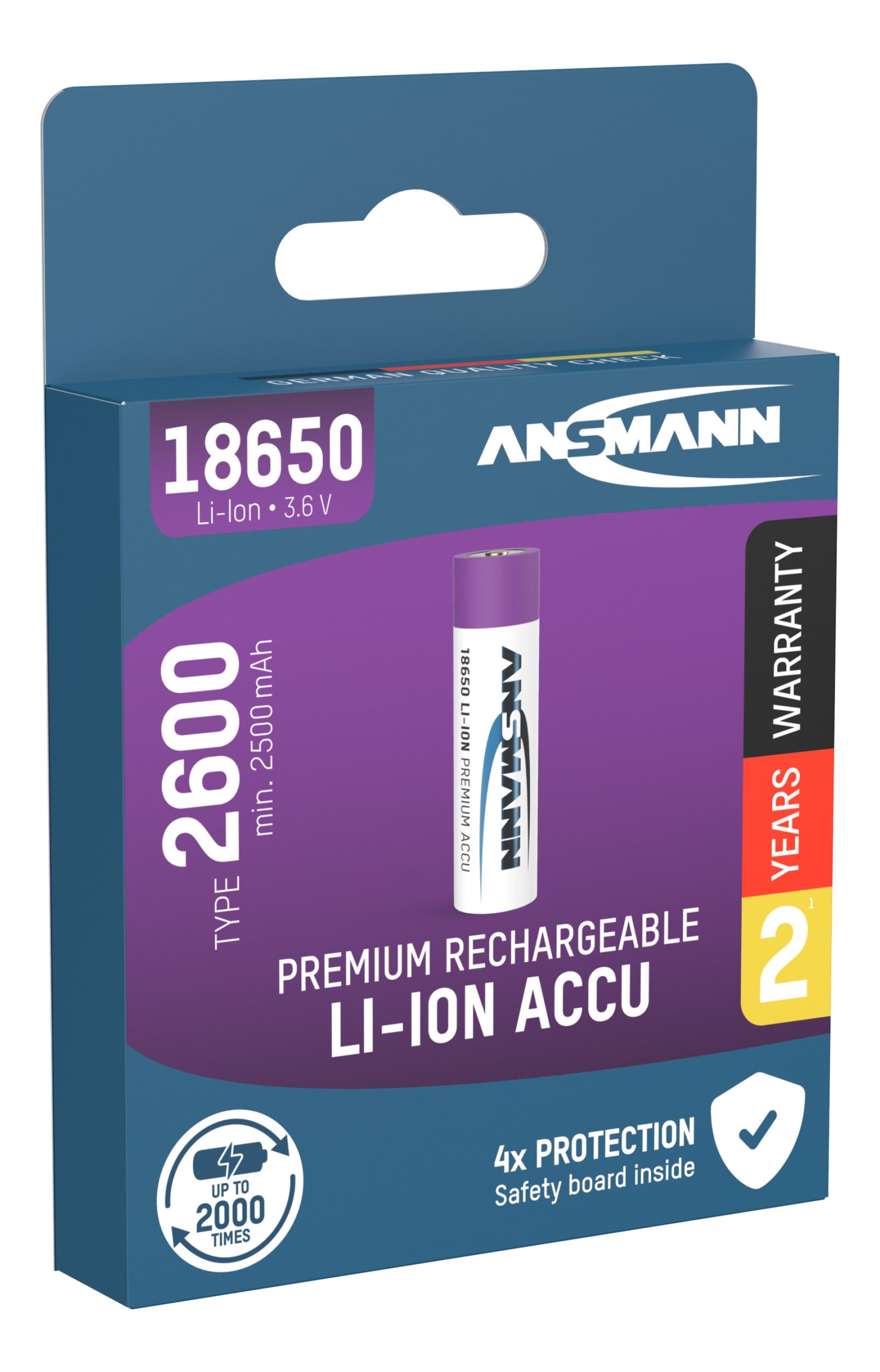 18650 Li-Ion 2600mAh Pack of 1