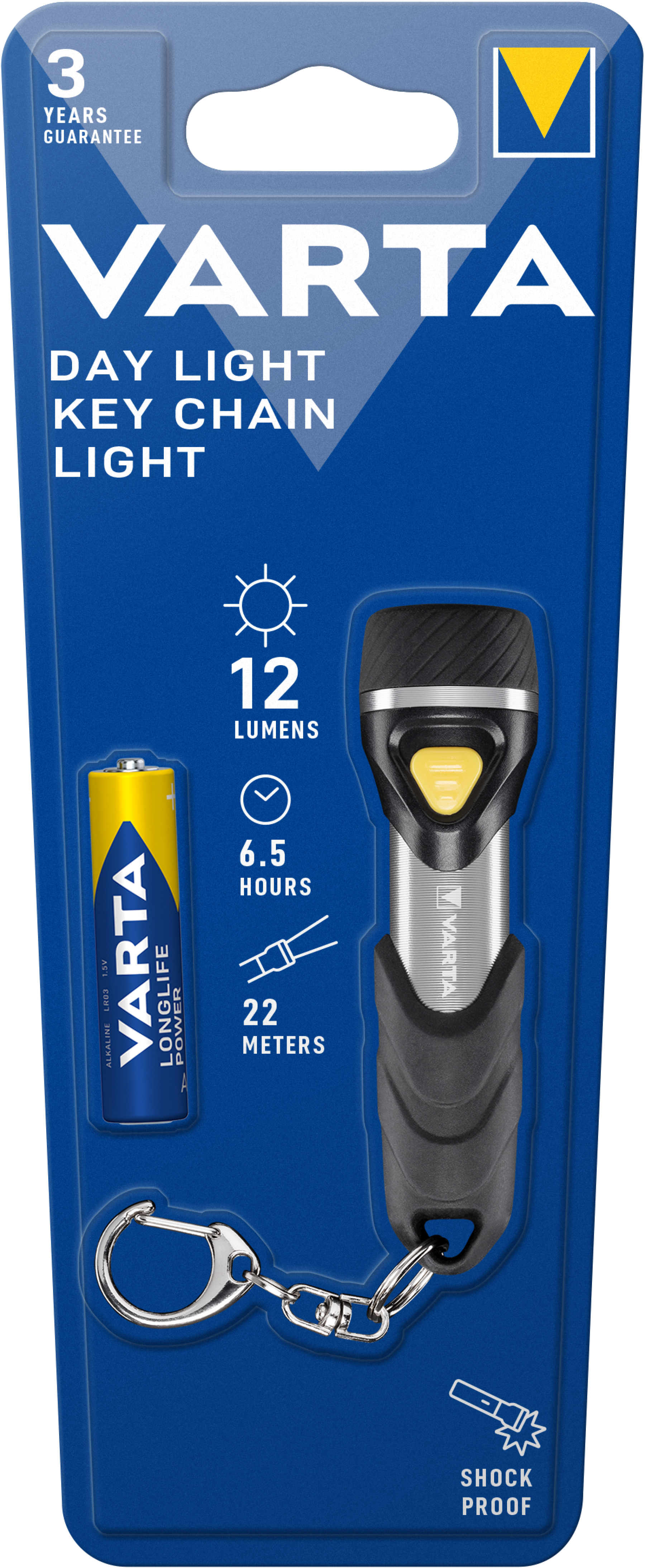 VARTA Day Light Key Chain with 1 x AAA 12 lumens 