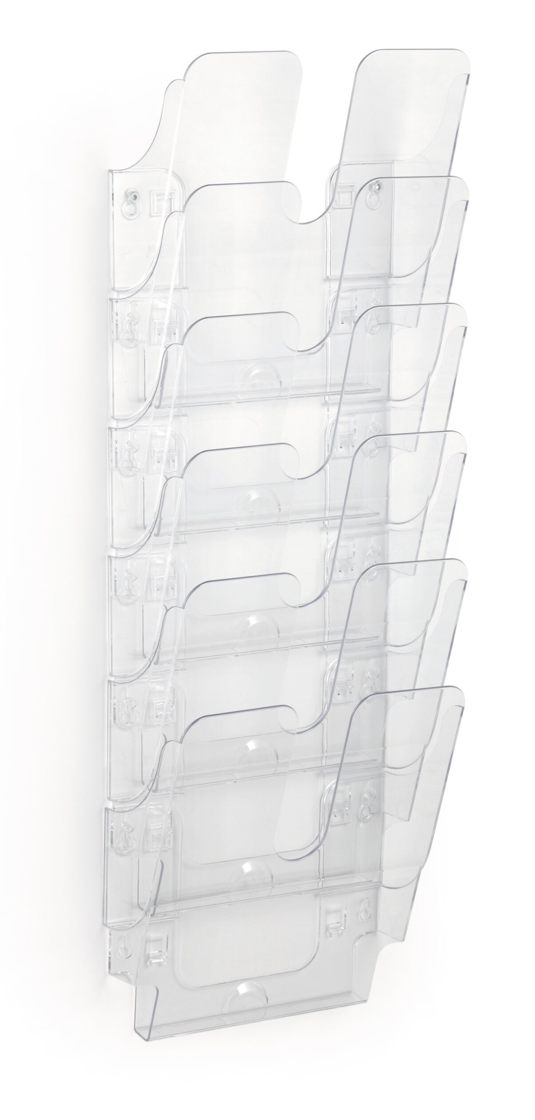 Durable FLEXIPLUS 6 Wall Mounted Literature Tray | A4 Portrait Holder | Clear