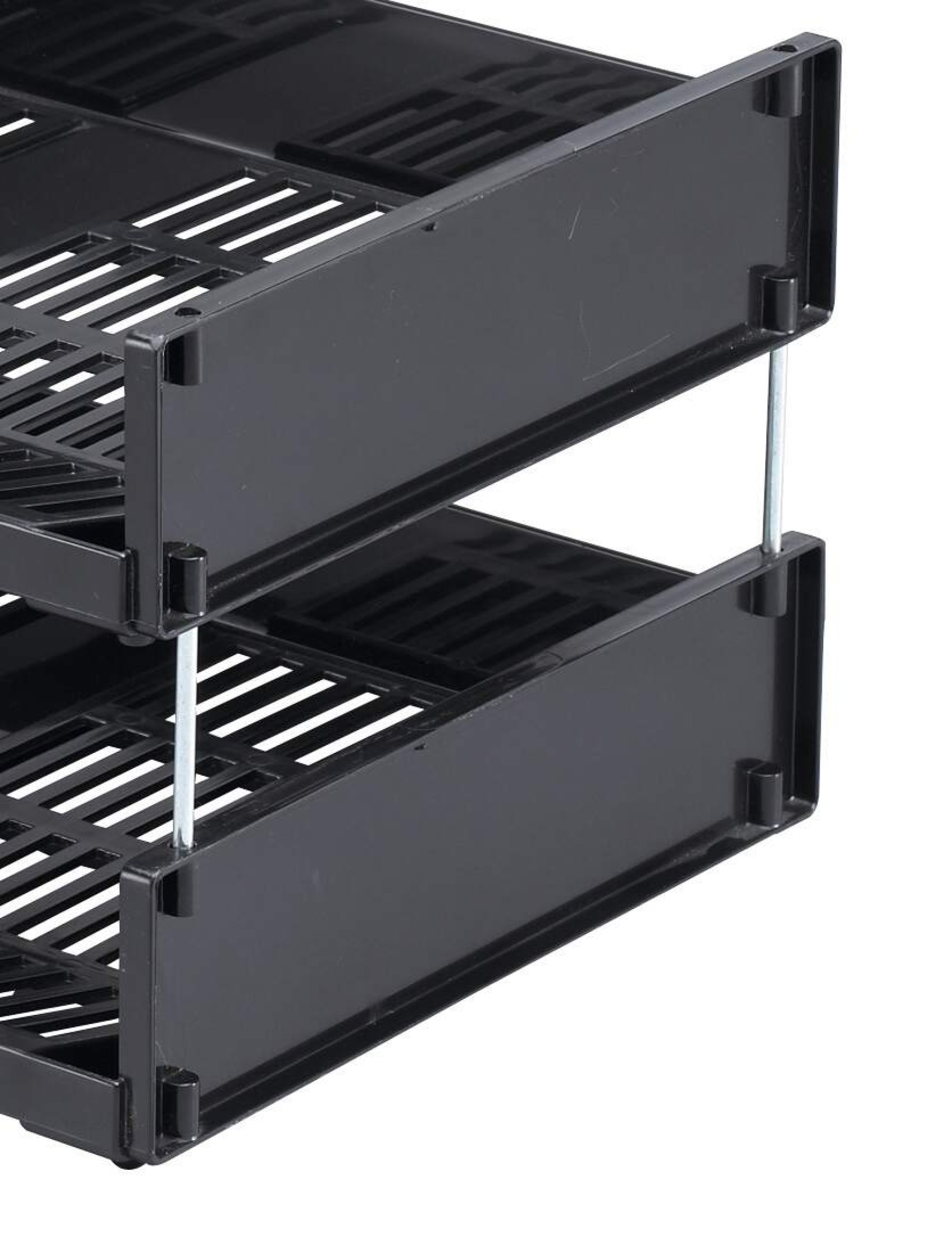 Durable OPTIMO Stainless Steel Letter Tray Risers Spacers | Silver