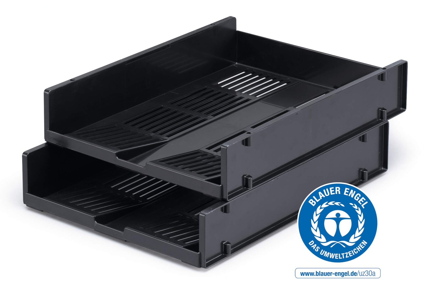 Durable OPTIMO Recycled Plastic Stackable Letter Tray File | A4+ Grey