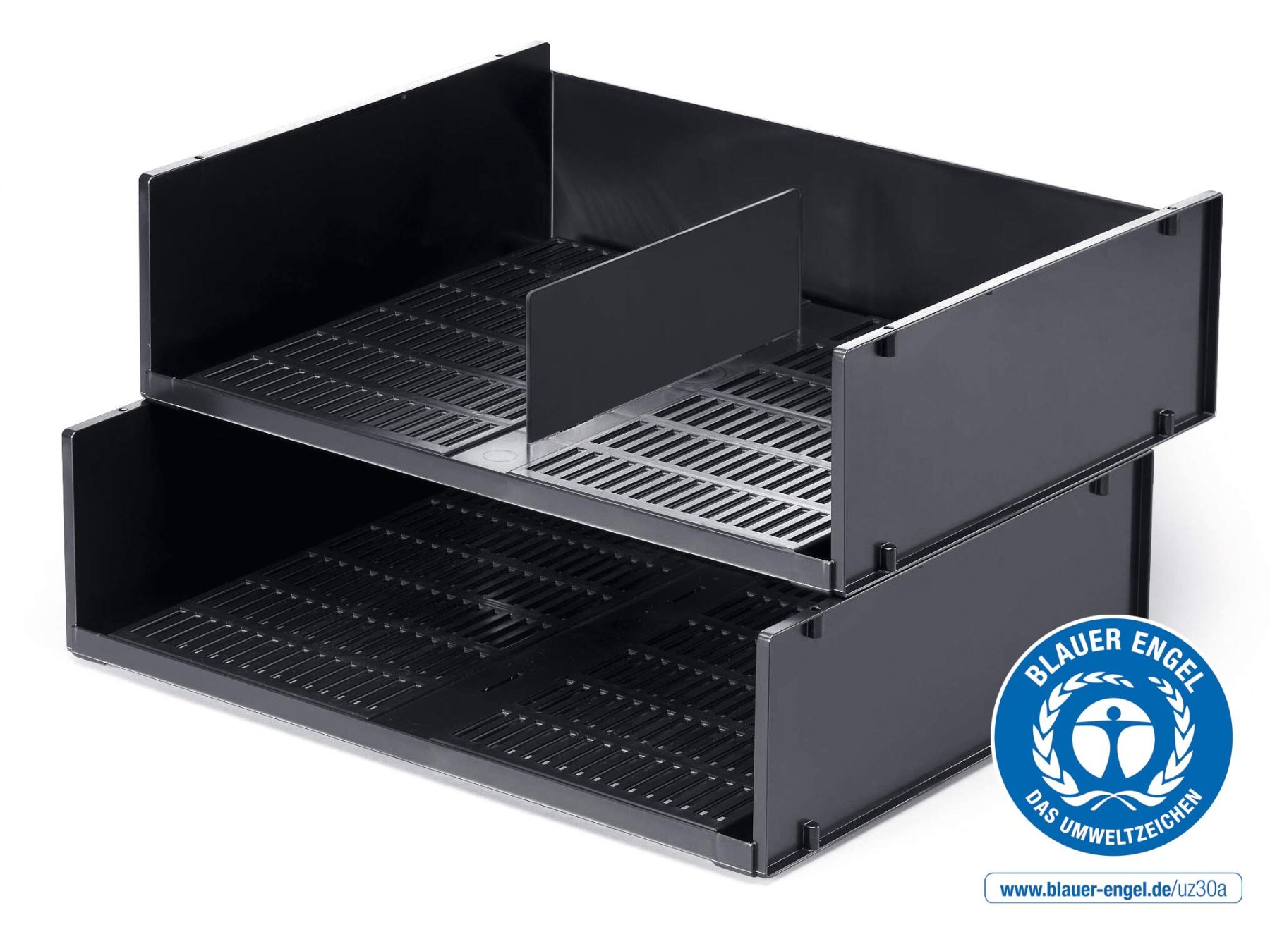Durable OPTIMO Recycled Plastic Stackable Letter Tray File | A3 & A4 Grey