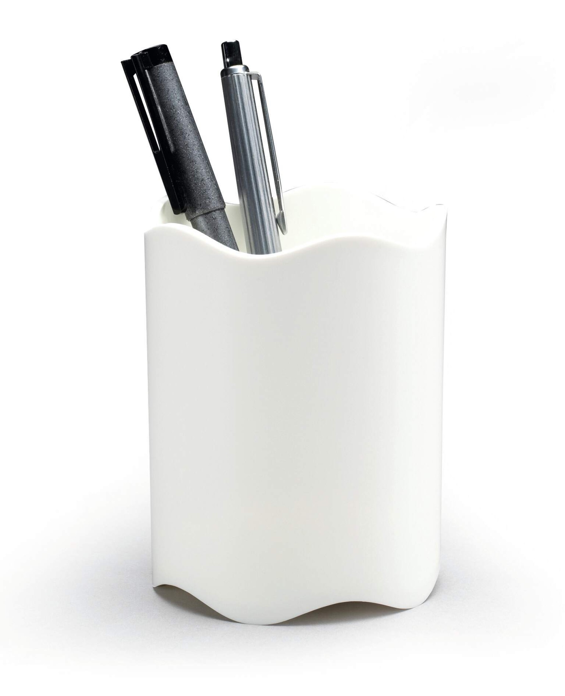 Durable TREND Pen Pot Pencil Holder Desk Tidy Organiser Cup | White
