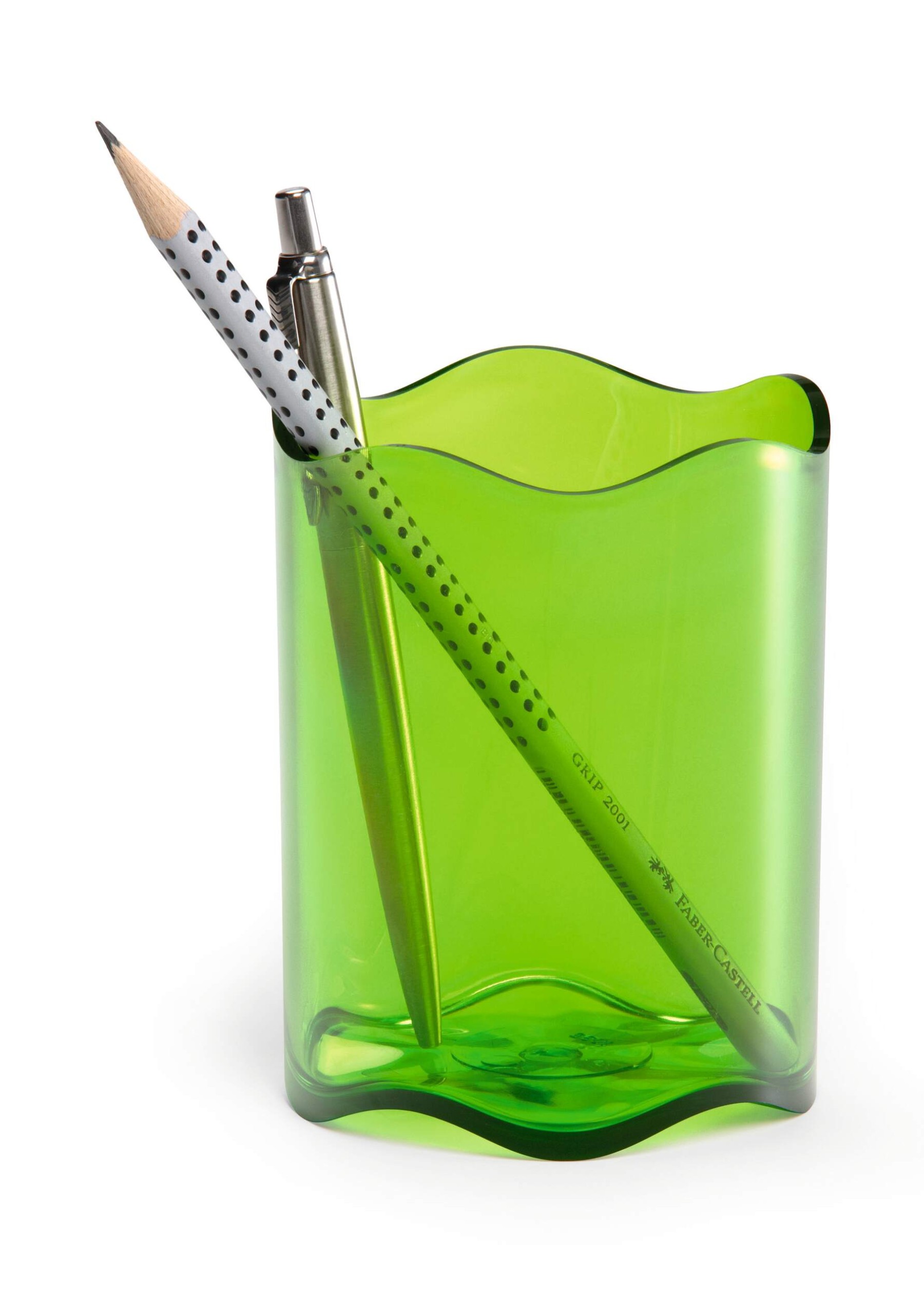 Durable TREND Pen Pot Pencil Holder Desk Tidy Organiser Cup | Clear Green