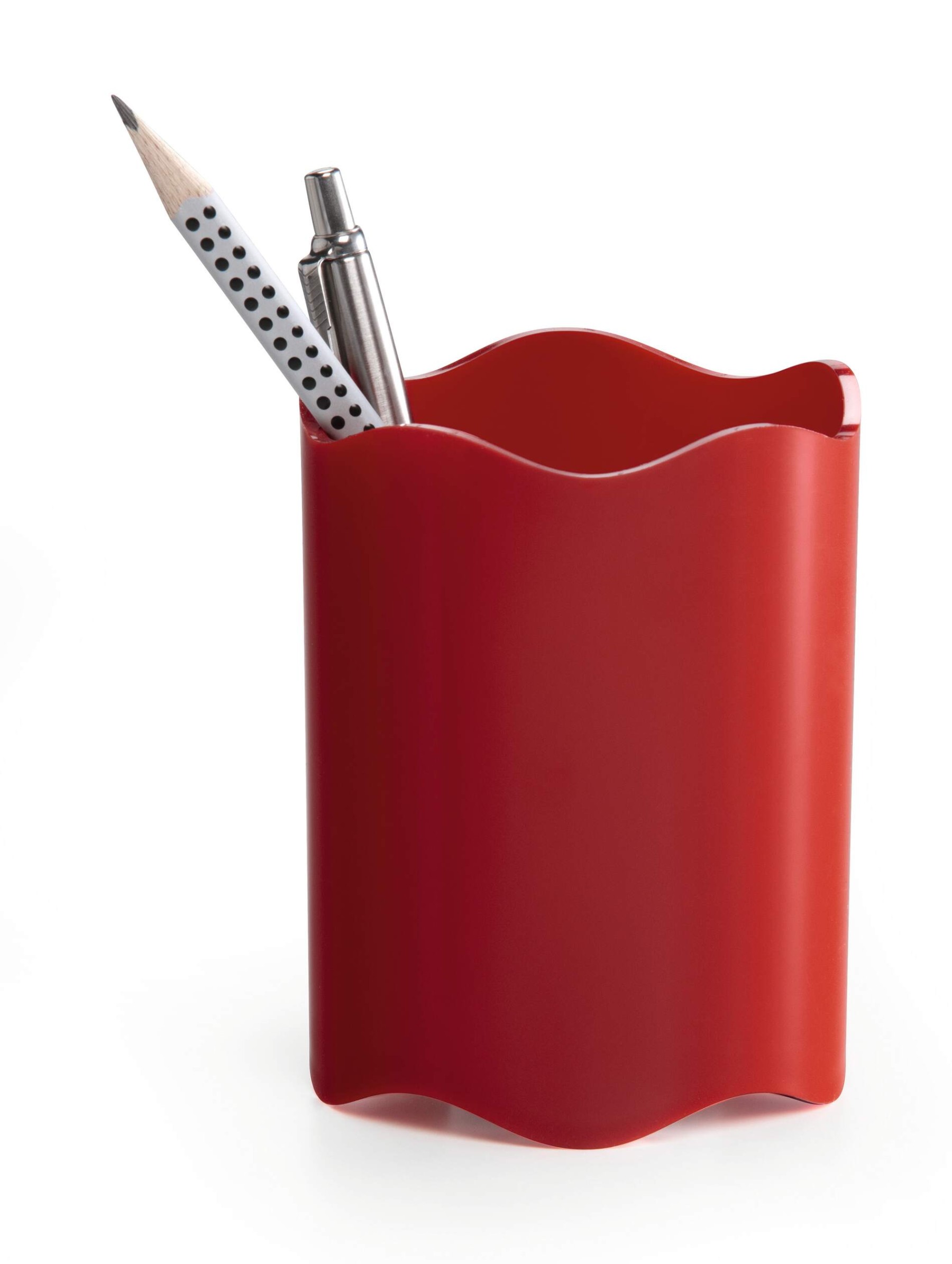 Durable TREND Pen Pot Pencil Holder Desk Tidy Organiser Cup | Red