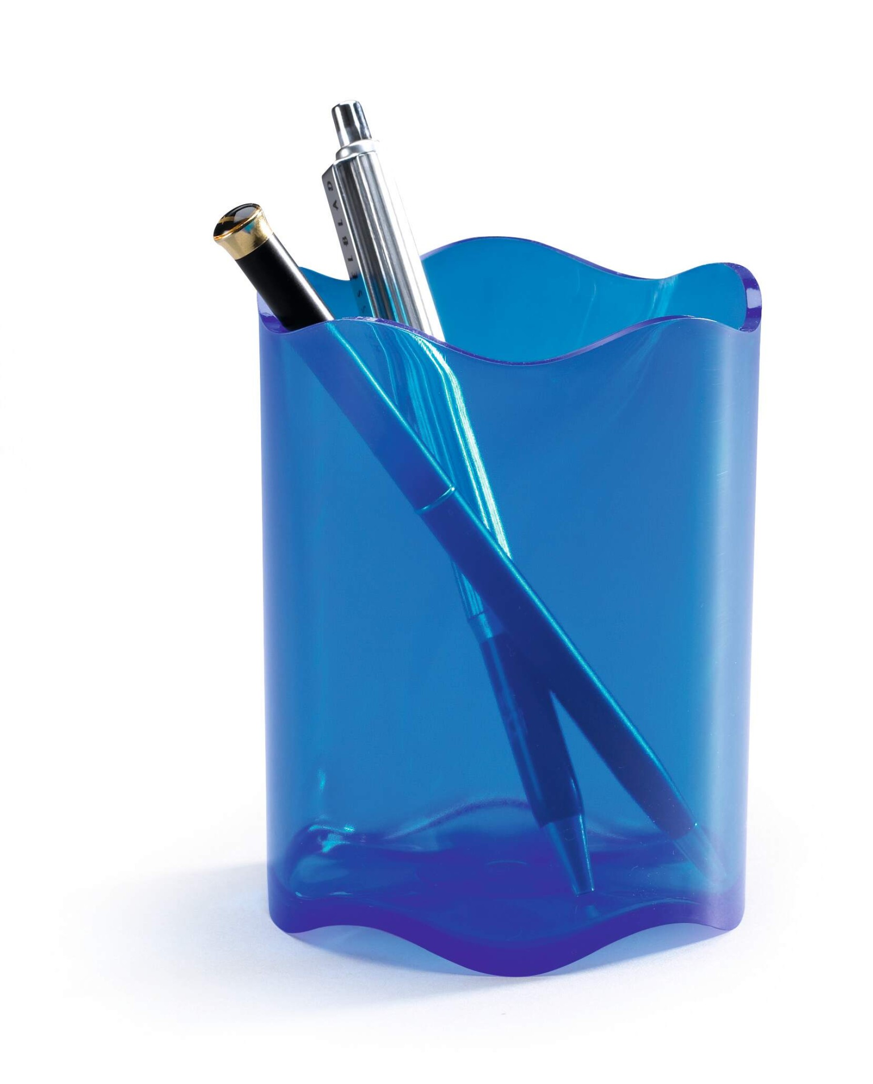 Durable TREND Pen Pot Pencil Holder Desk Tidy Organiser Cup | Clear Blue