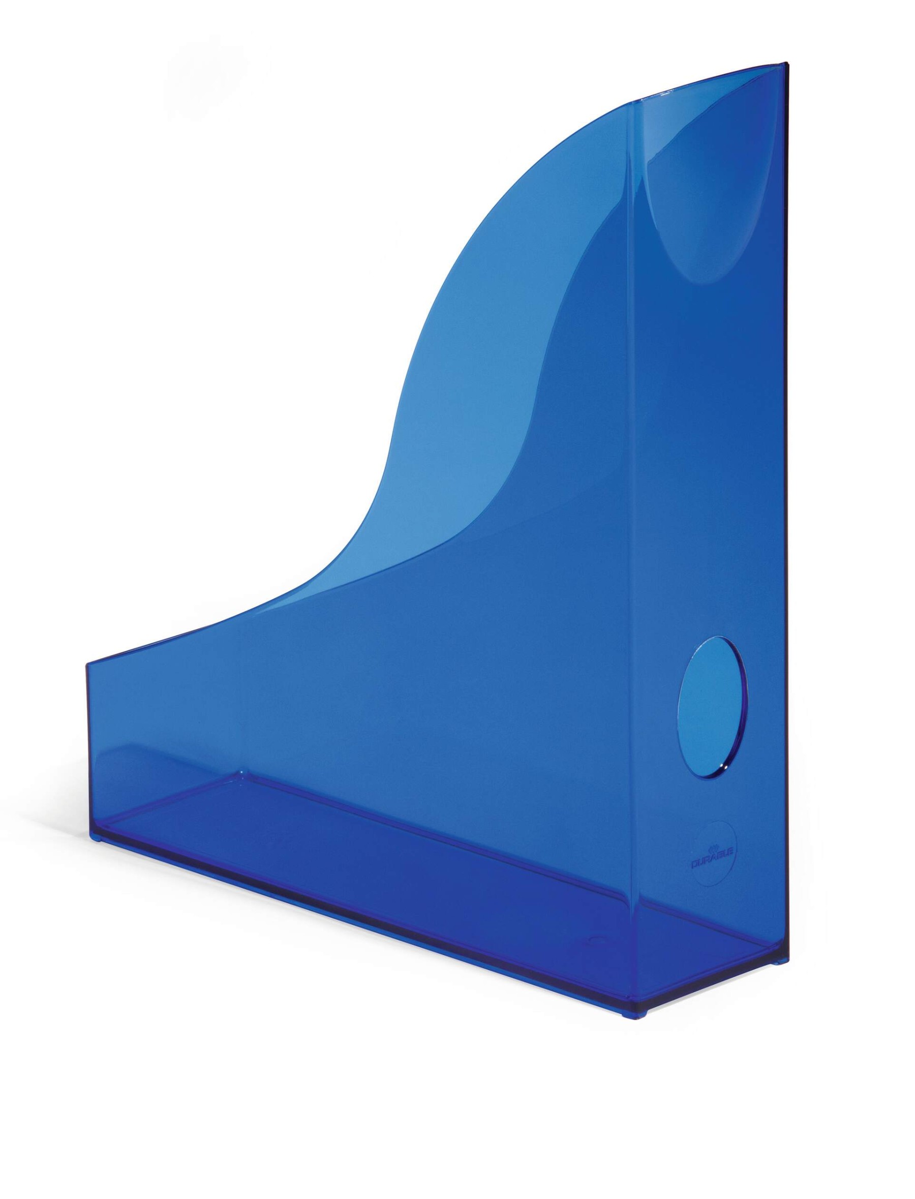 Durable Translucent Magazine Rack Document Desk File Organiser | A4 Clear Blue