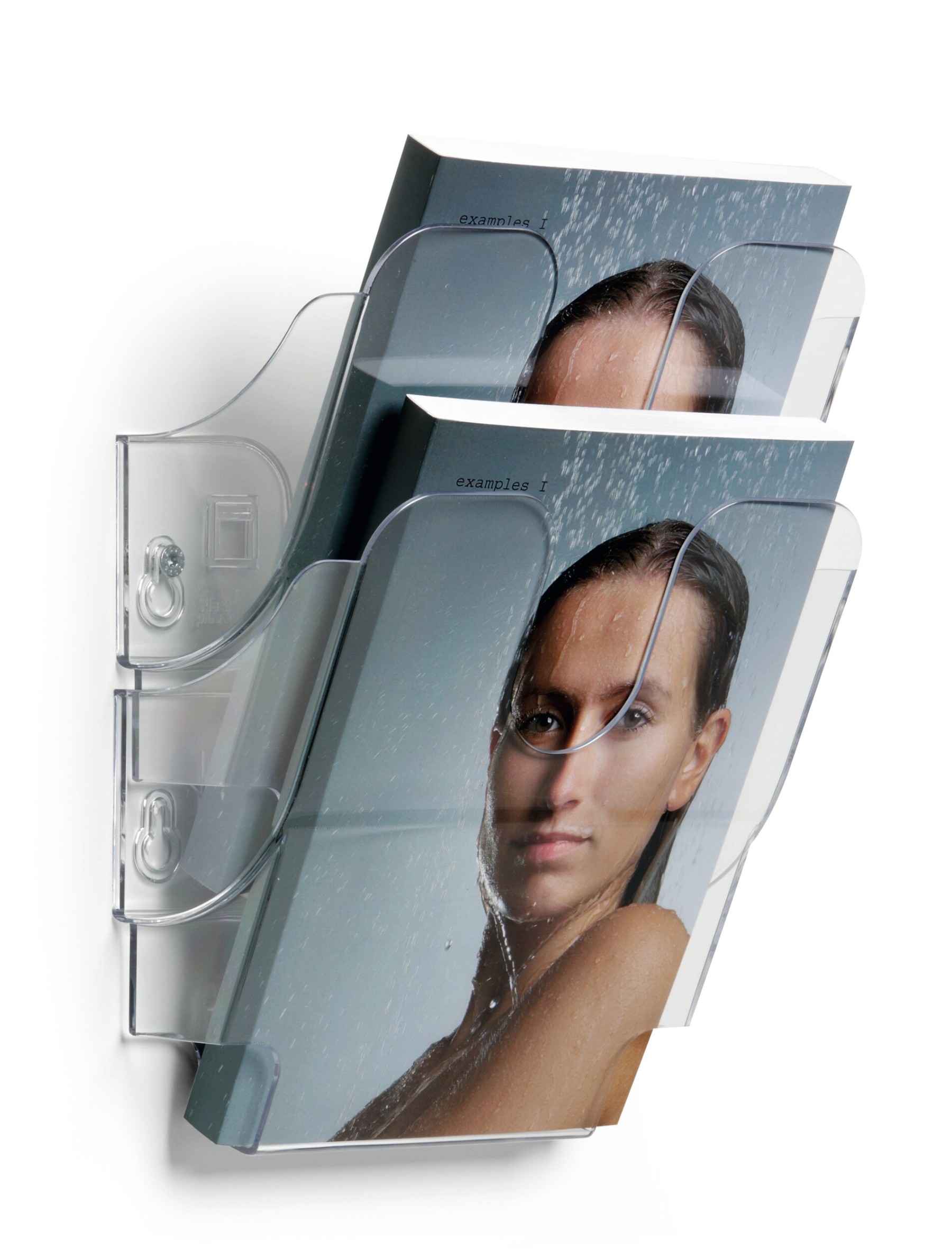 Durable FLEXIPLUS 2 Wall Mounted Literature Tray | A5 Portrait Holder | Clear