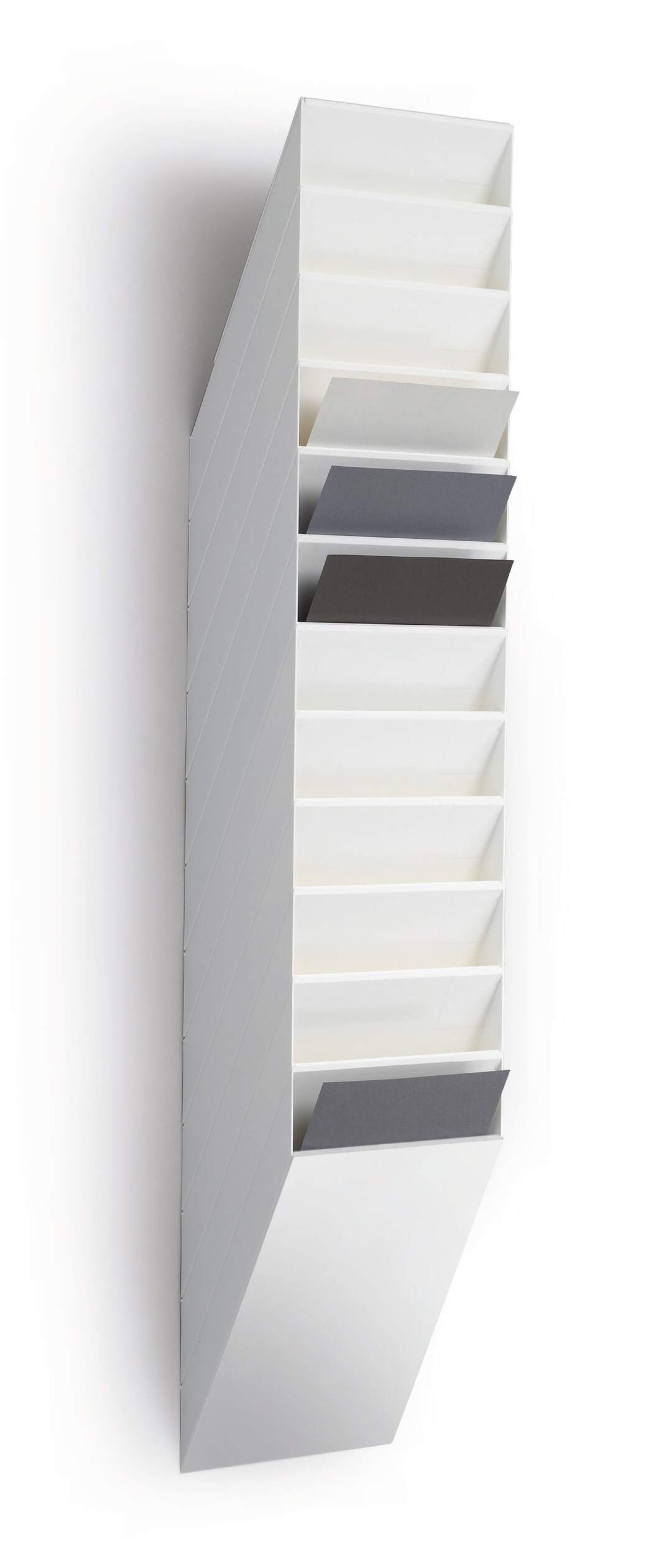Durable FLEXIBOXX 12 Wall Mounted Literature Tray | A4 Portrait Holder | White