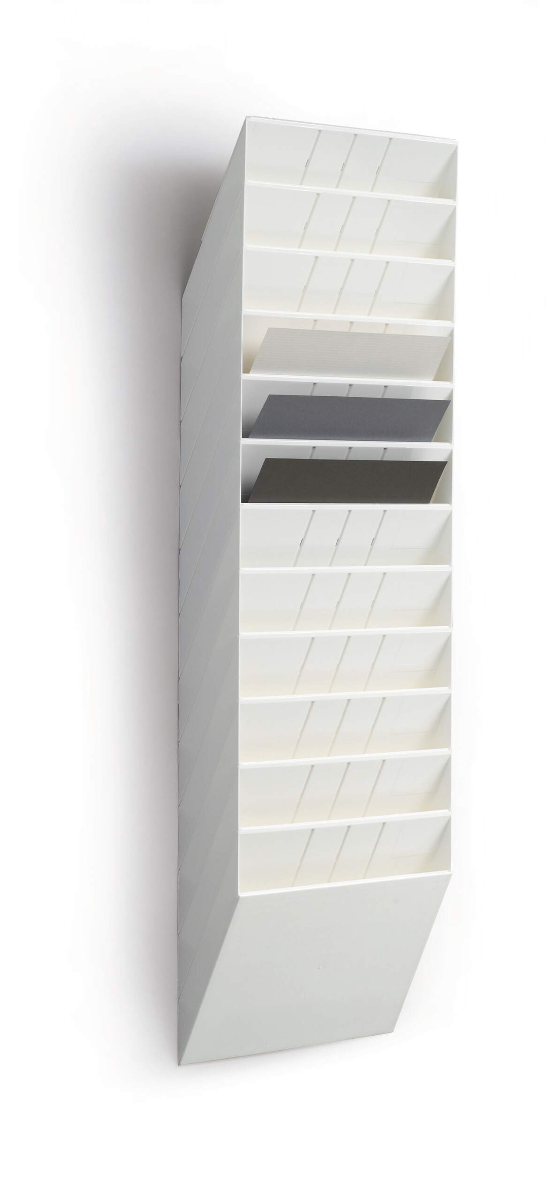 Durable FLEXIBOXX 12 Wall Mounted Literature Tray | A4 Landscape Holder | White