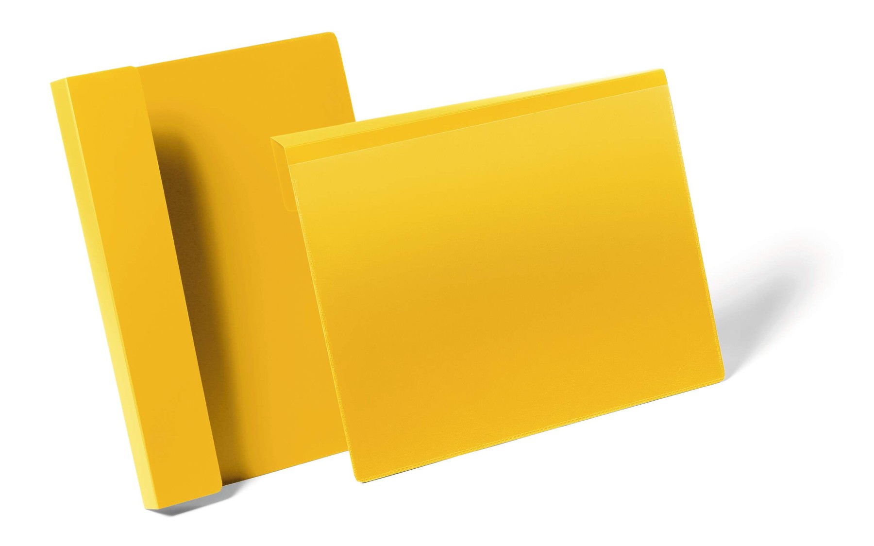 Durable Hanging Ticket Holder Label Pocket Document Pouch | 50 Pack | A4 Yellow