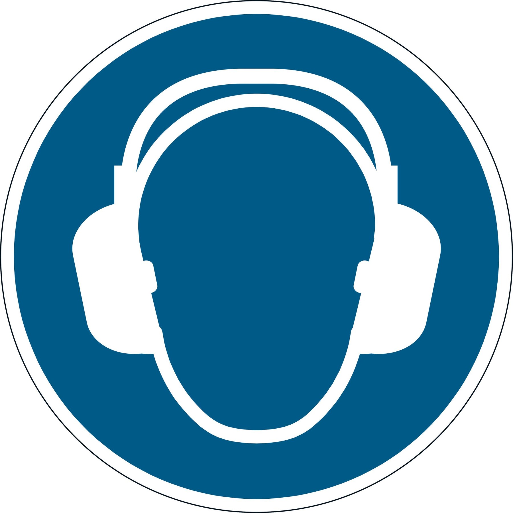 Durable Adhesive ISO "Use Ear Protection" Sign Safety Floor Sticker | 43cm