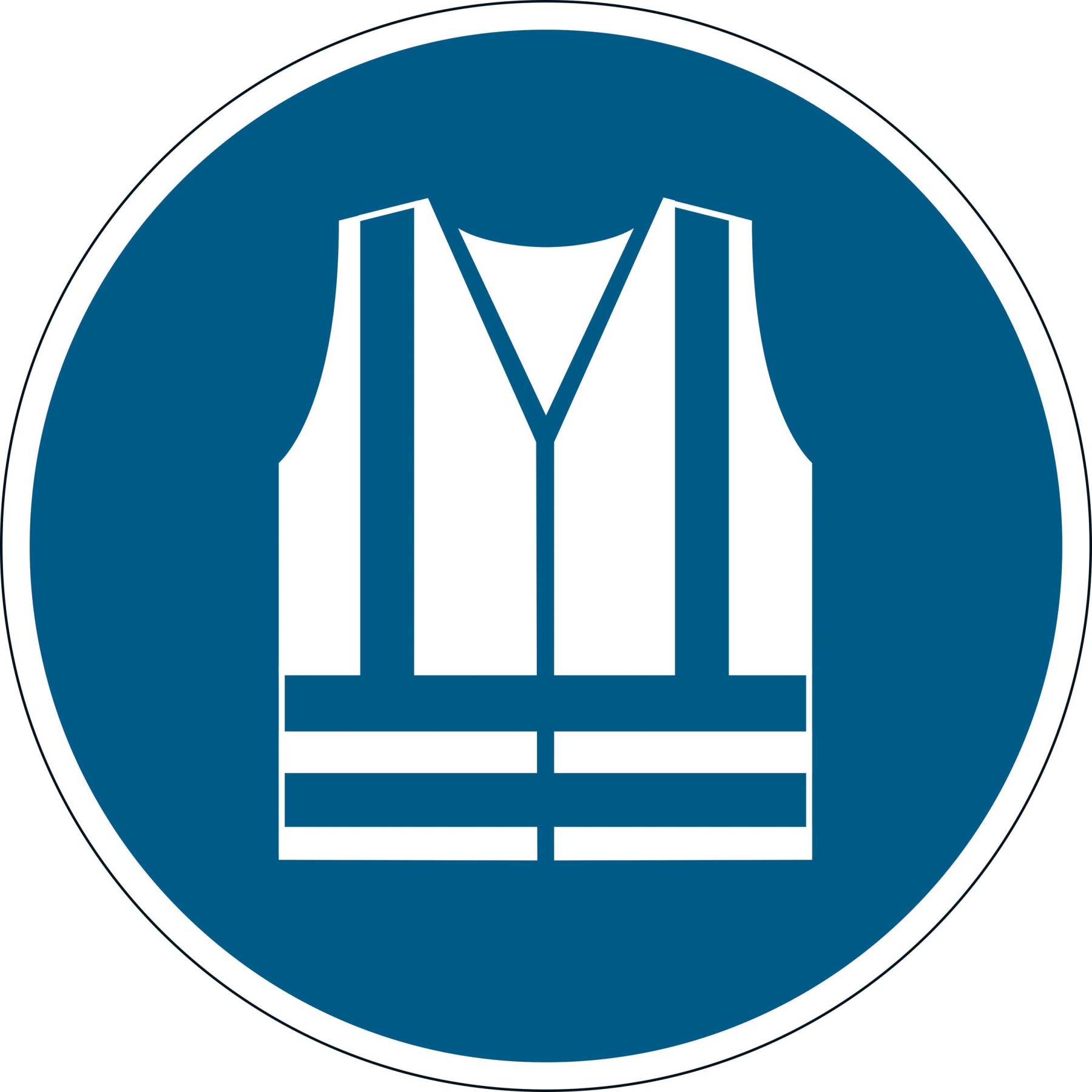 Durable Adhesive ISO "Use Safety Vest" Sign Safety Floor Sticker | 43cm