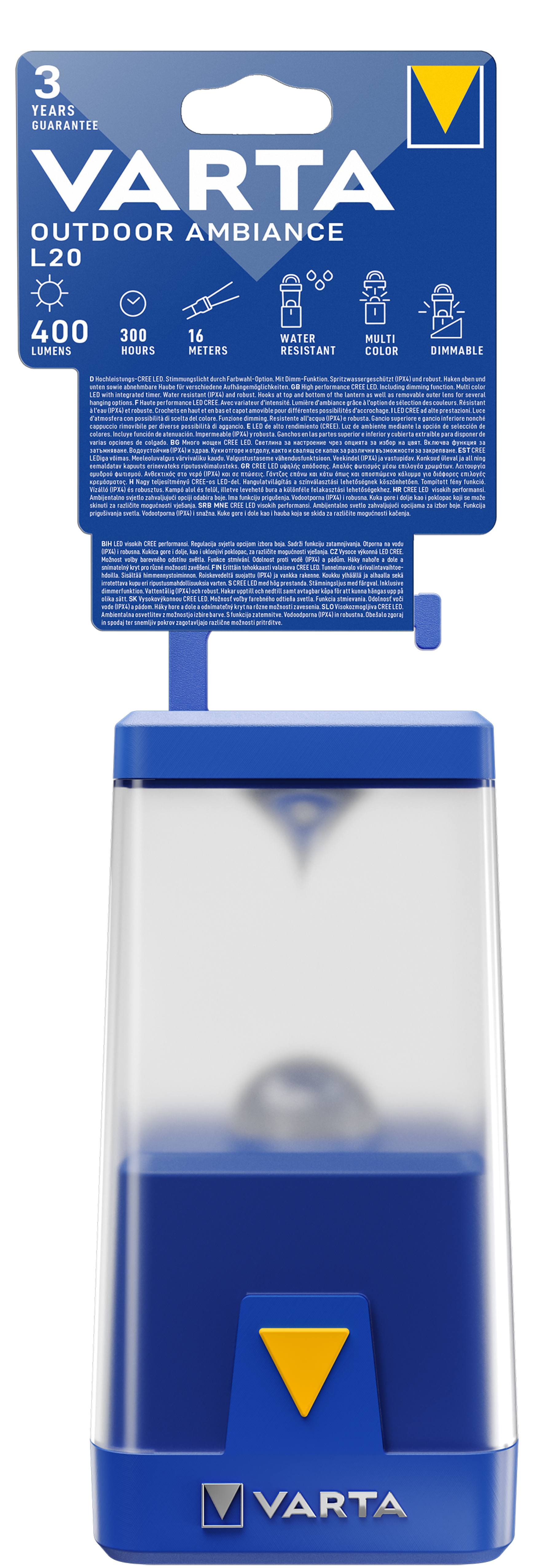 VARTA OUTDOOR AMBIANCE L20 LANTERN 6x AA 