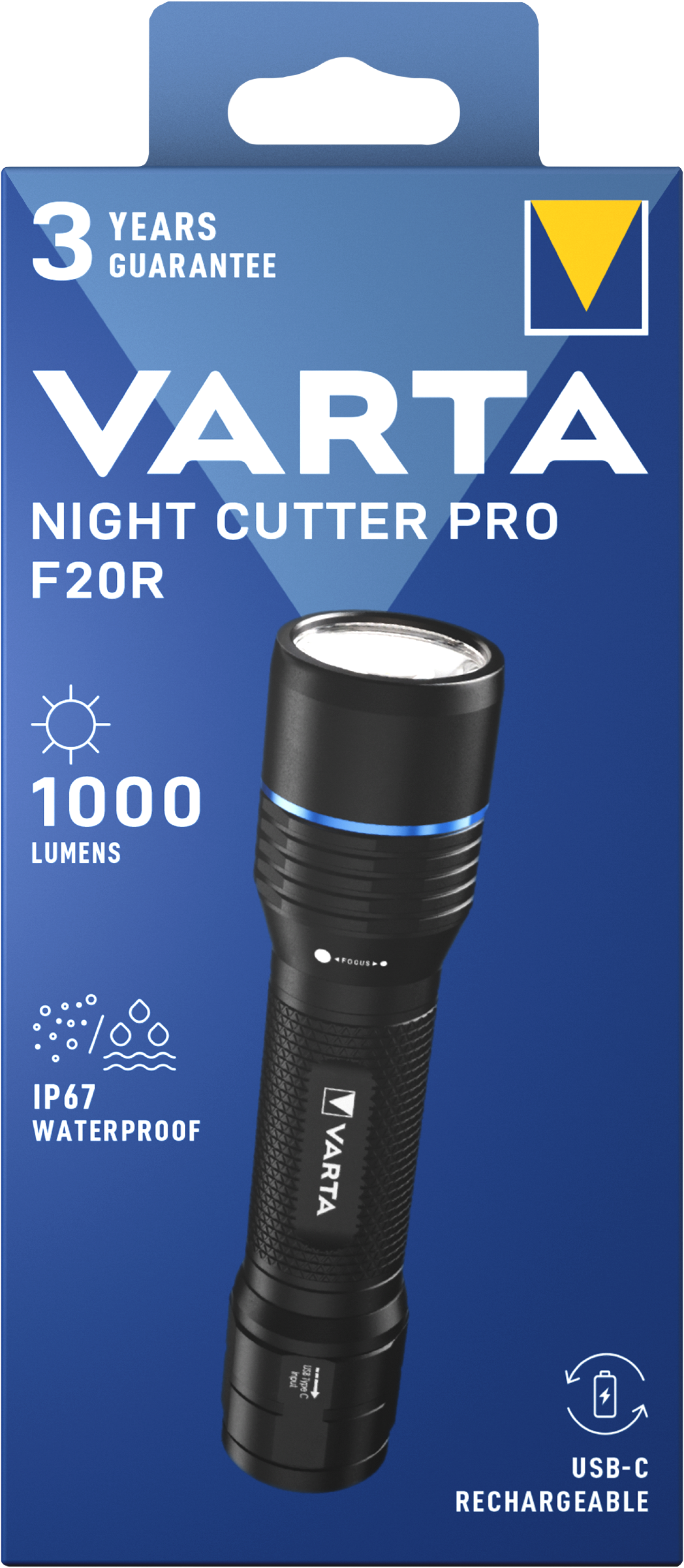 VARTA NIGHT CUTTER F20R Rechargeable Light 1000 lumens