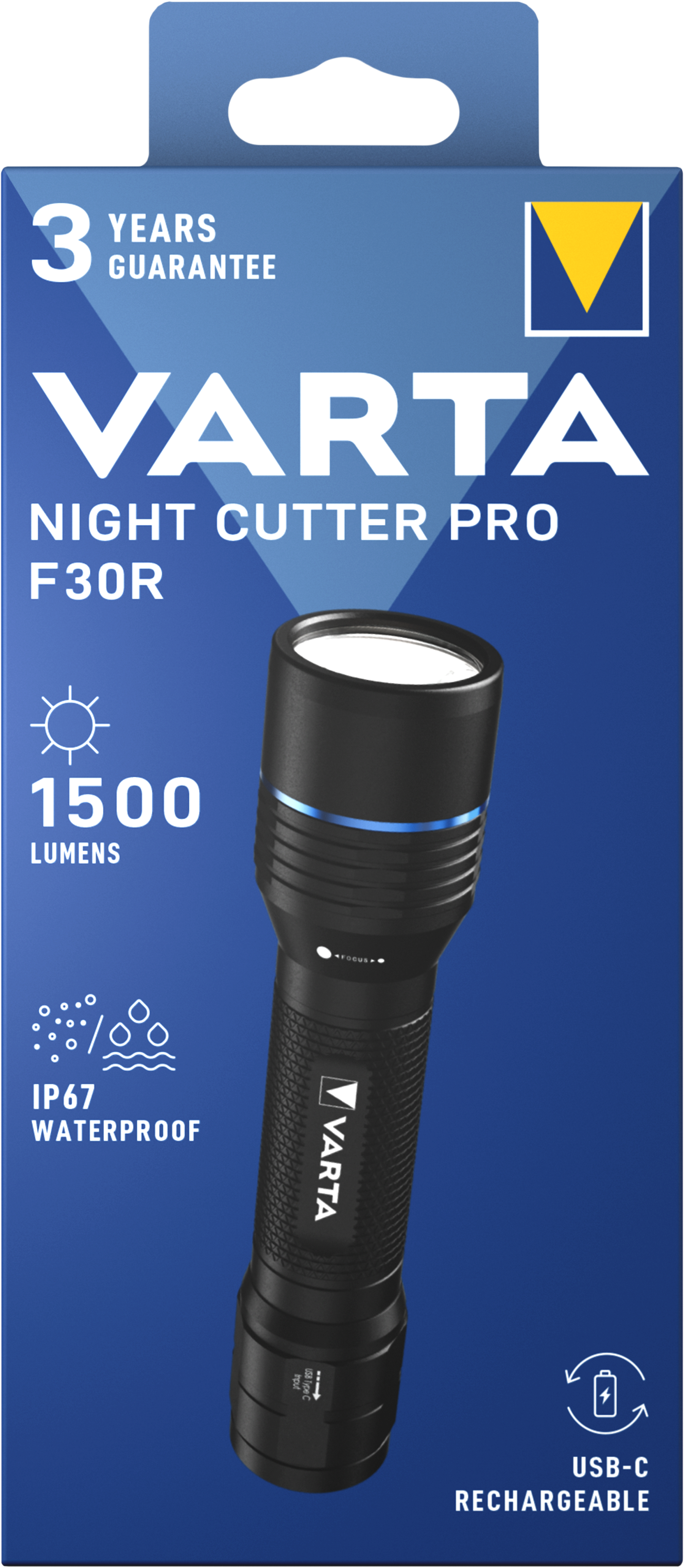 VARTA NIGHT CUTTER F30R  Rechargeable Light 1500 lumens 