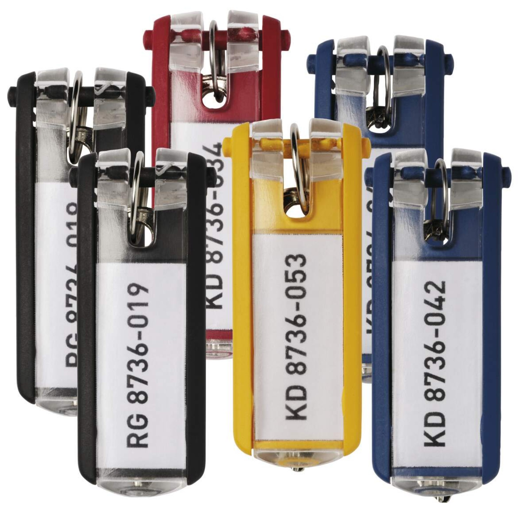 Durable Key Clips Organisational Label Hooks | 6 Pack | Assorted