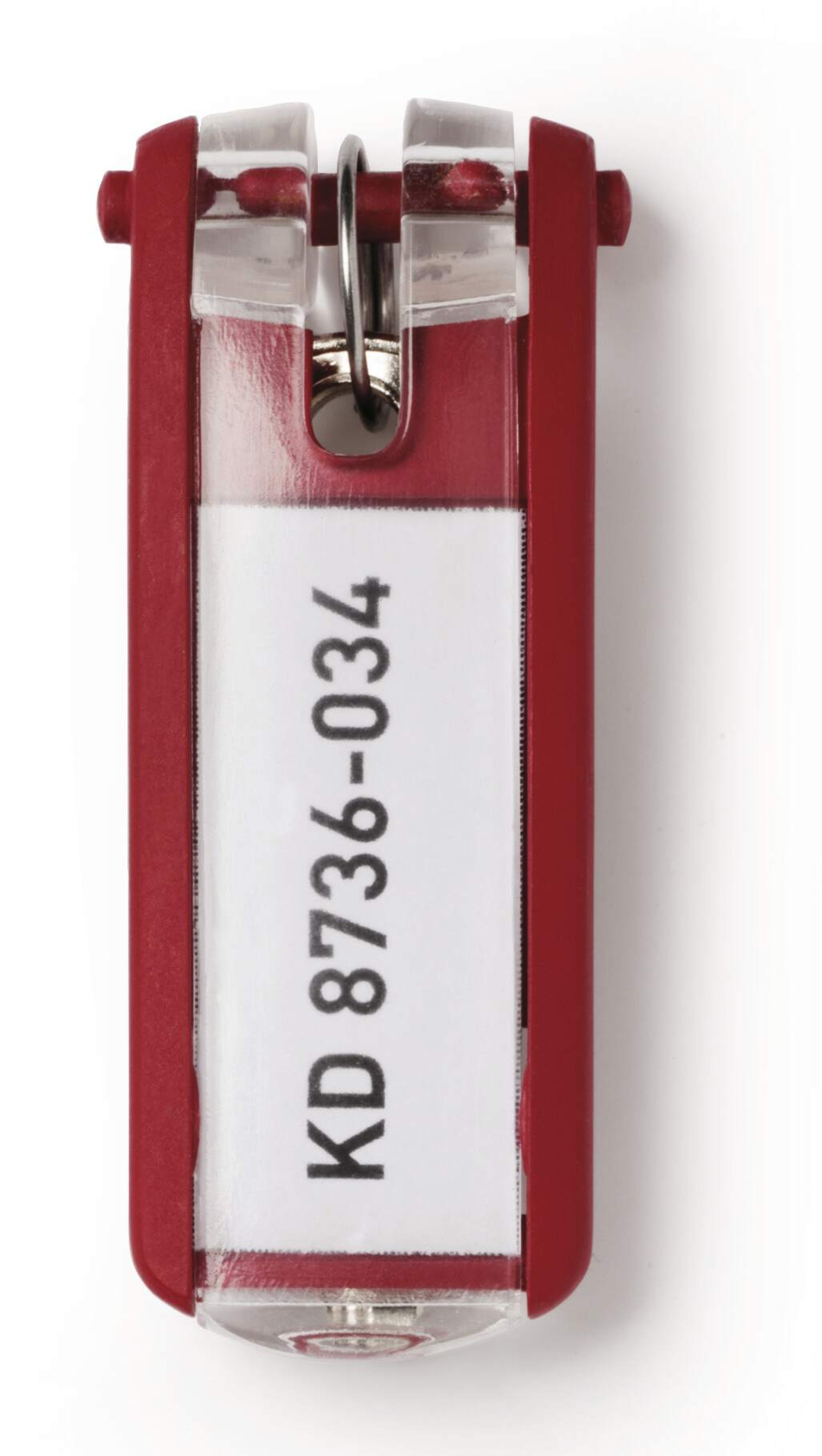 Durable Key Clips Organisational Label Hooks | 6 Pack | Red