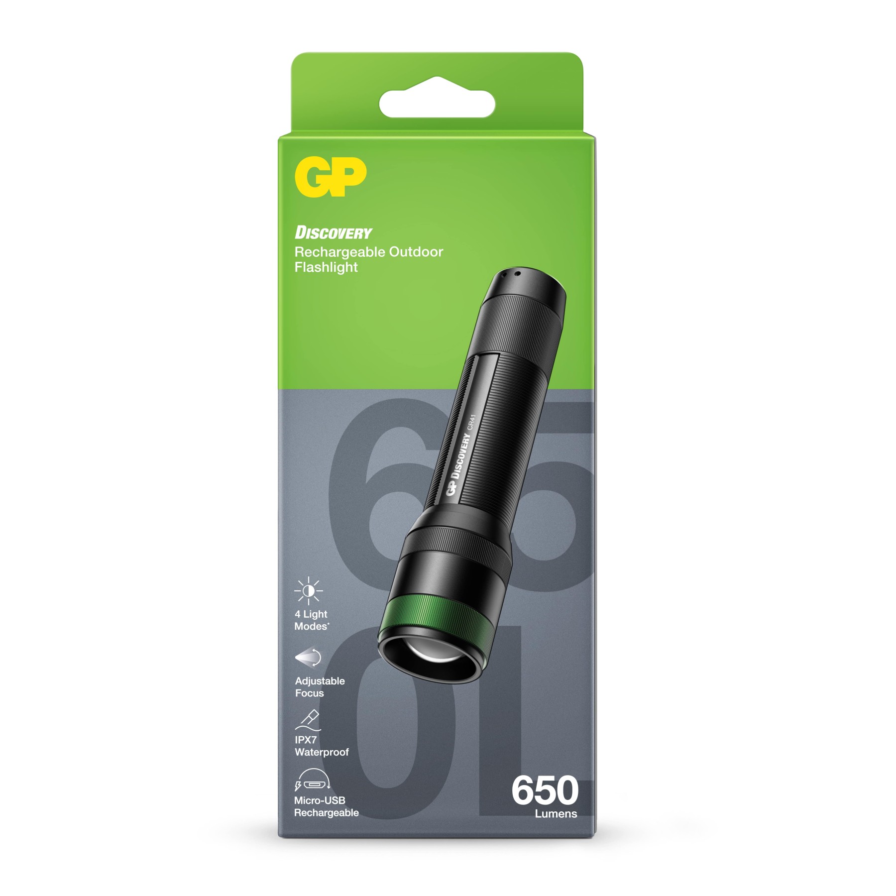 GP Rechargeable Waterproof Multi-functional Flashlight CR41