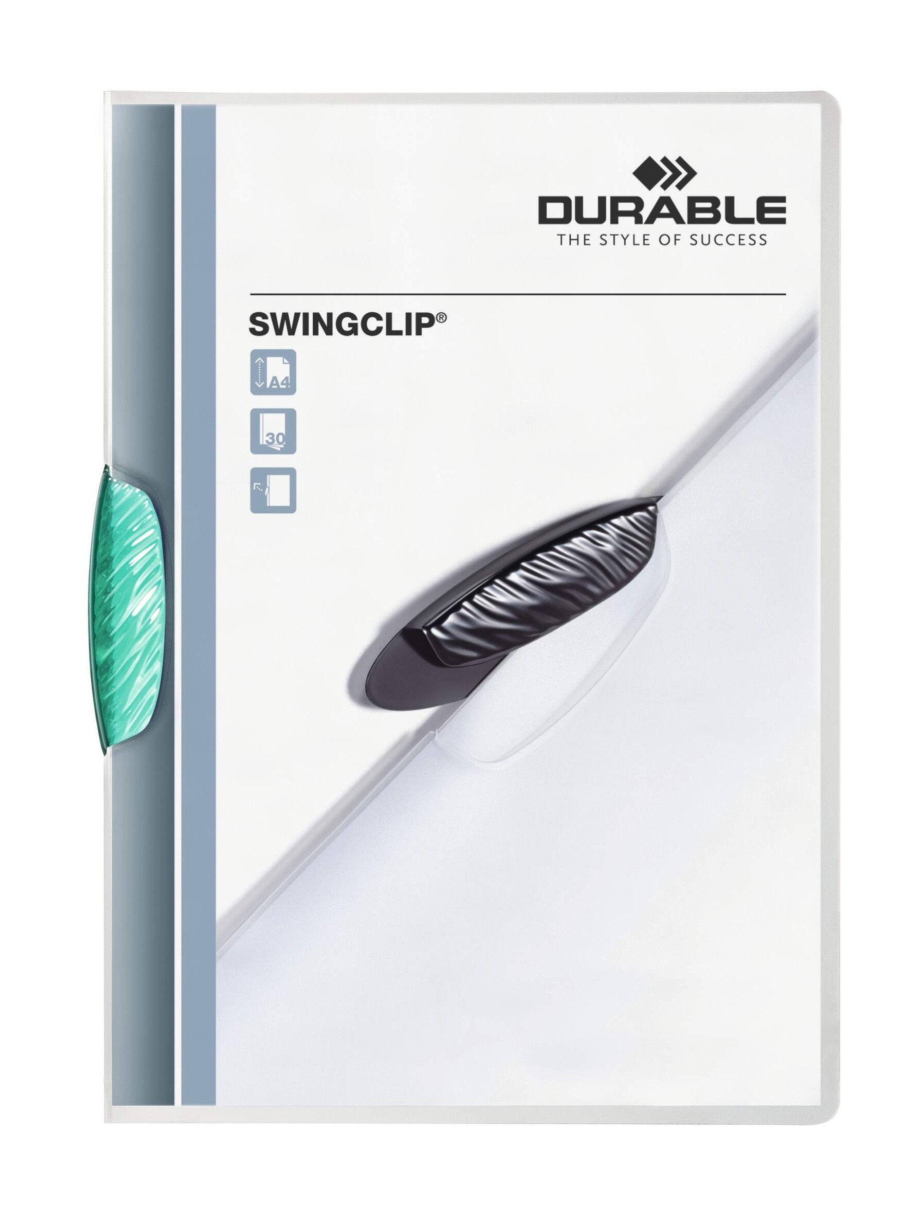 Durable SWINGCLIP 30 Document Swing Clip File Folder | 25 Pack | A4 Dark Green