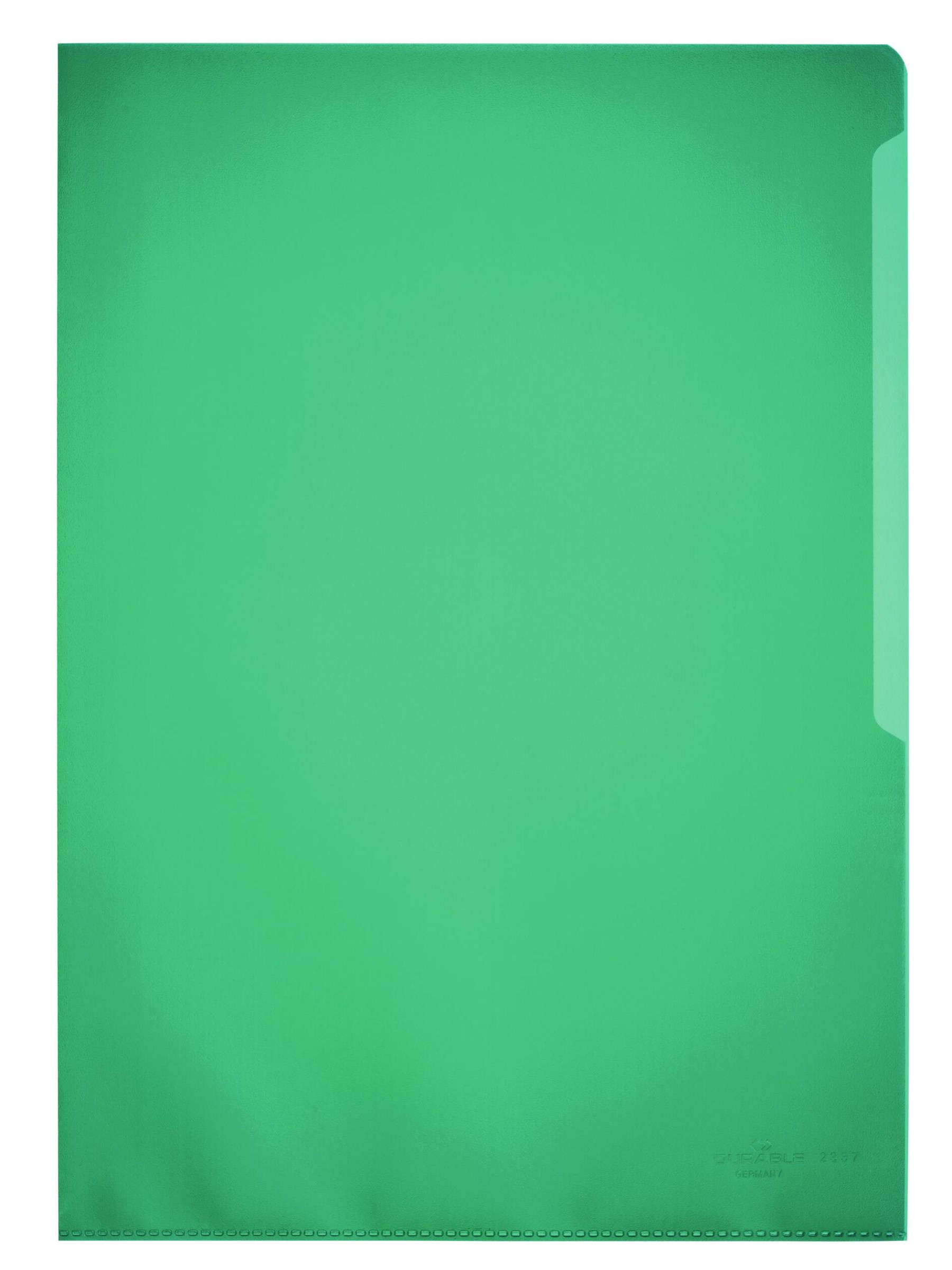 Durable Clear Plastic Cut Flush Document Wallet Folder | 100 Pack | A4 Green
