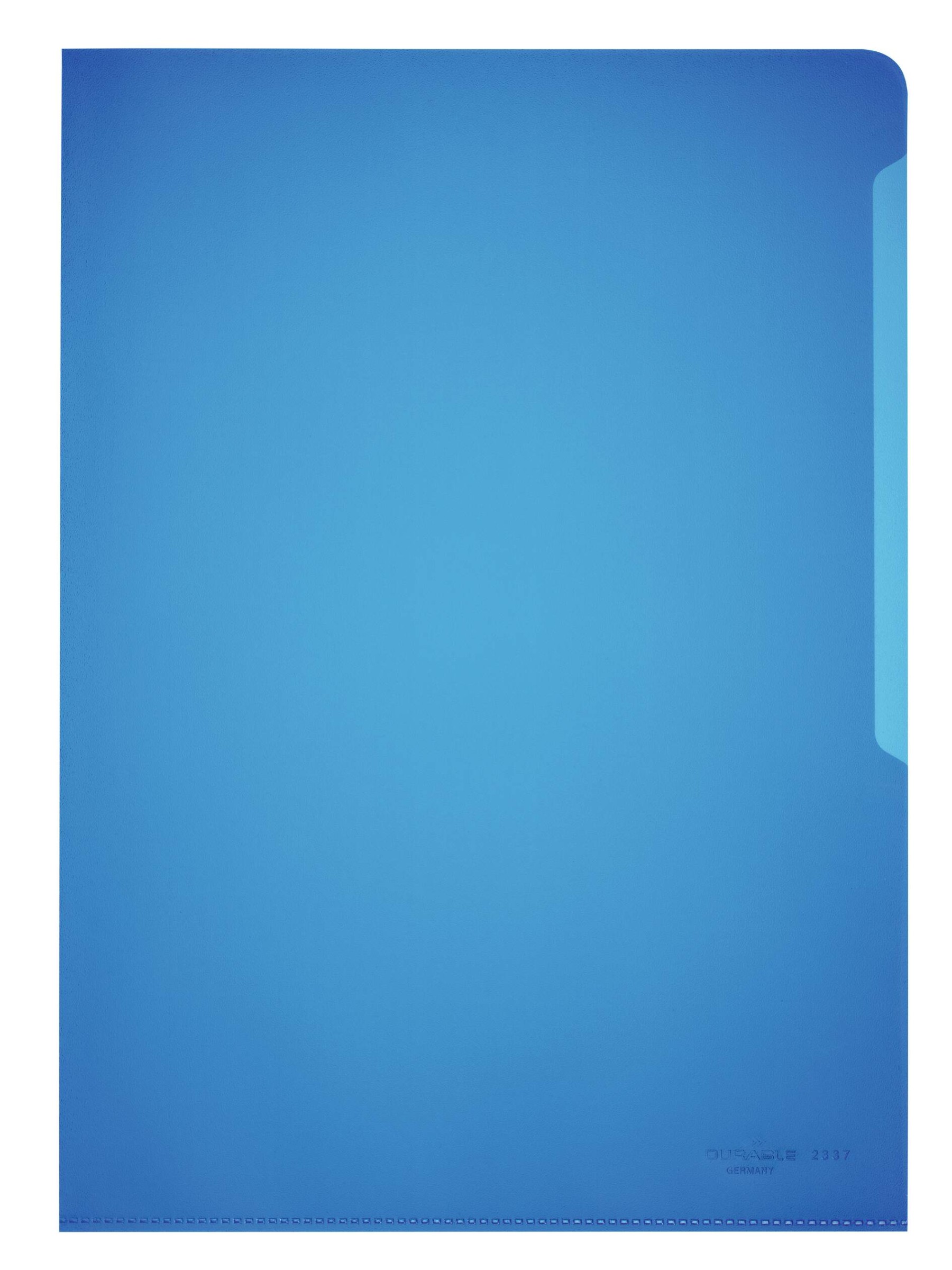 Durable Clear Plastic Cut Flush Document Wallet Folder | 100 Pack | A4 Blue