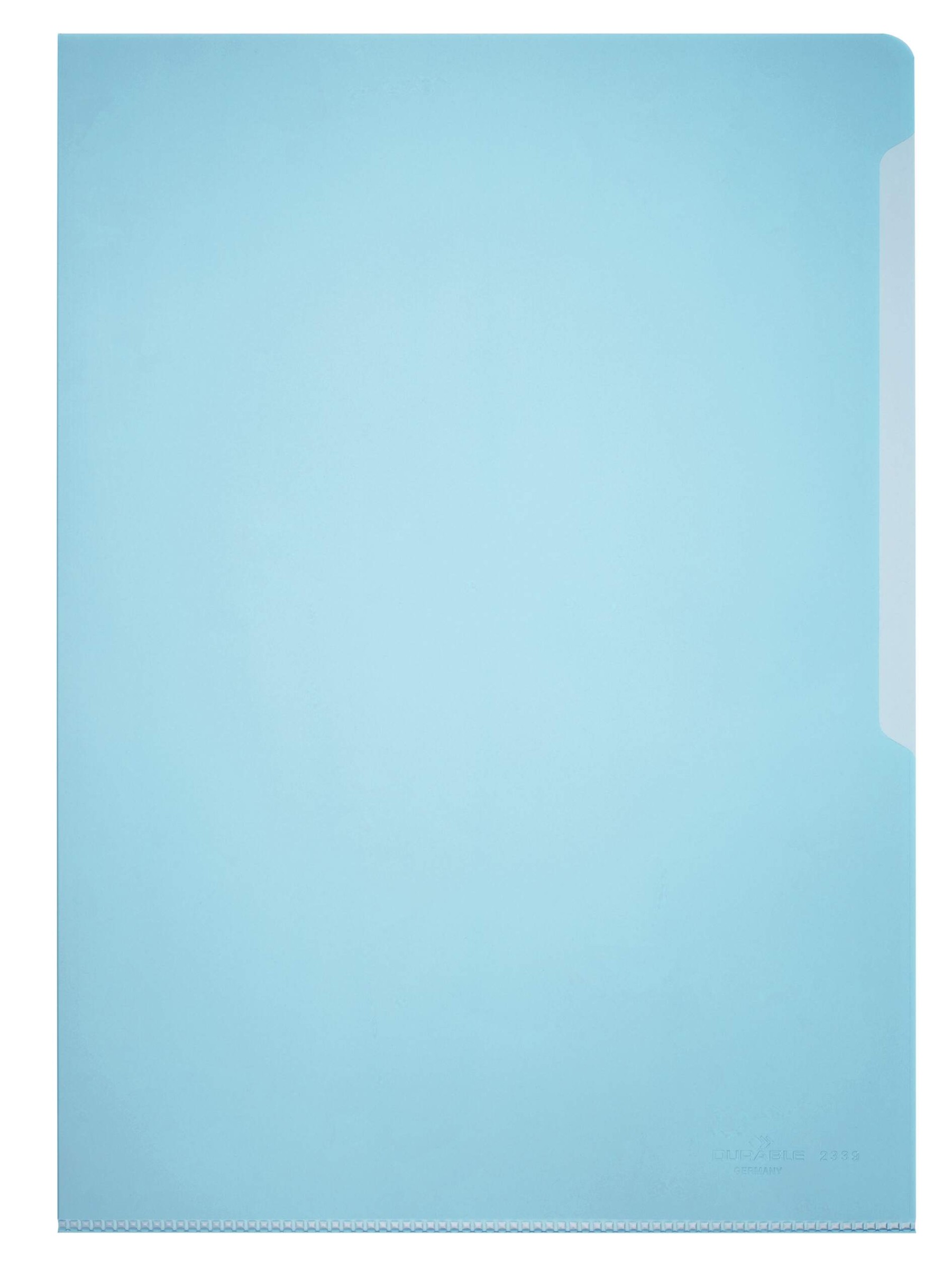 Durable Clear Plastic Cut Flush Document Wallet Folder | 50 Pack | A4 Blue