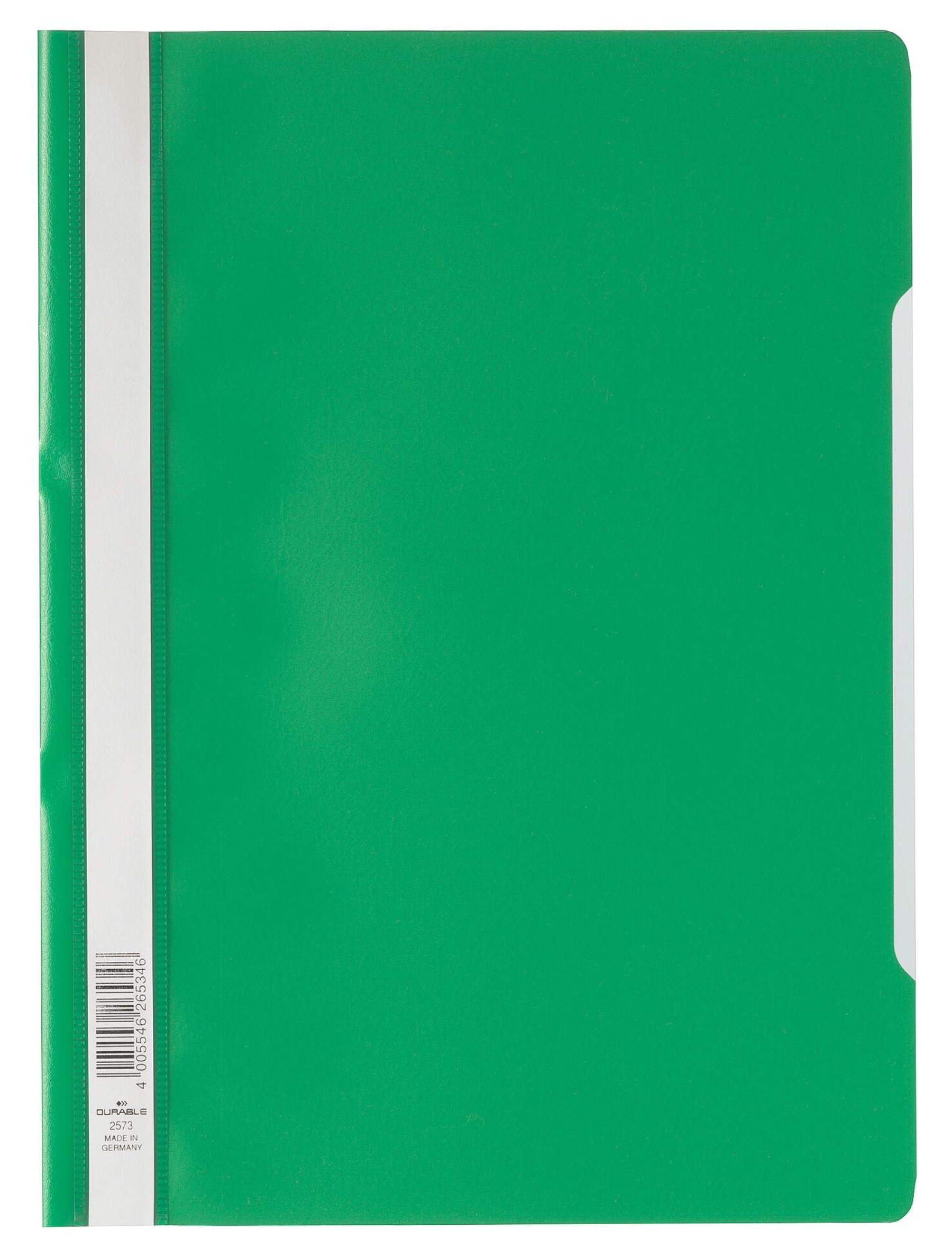 Durable Clear View Project Folder Document Report File | 25 Pack | A4 Green