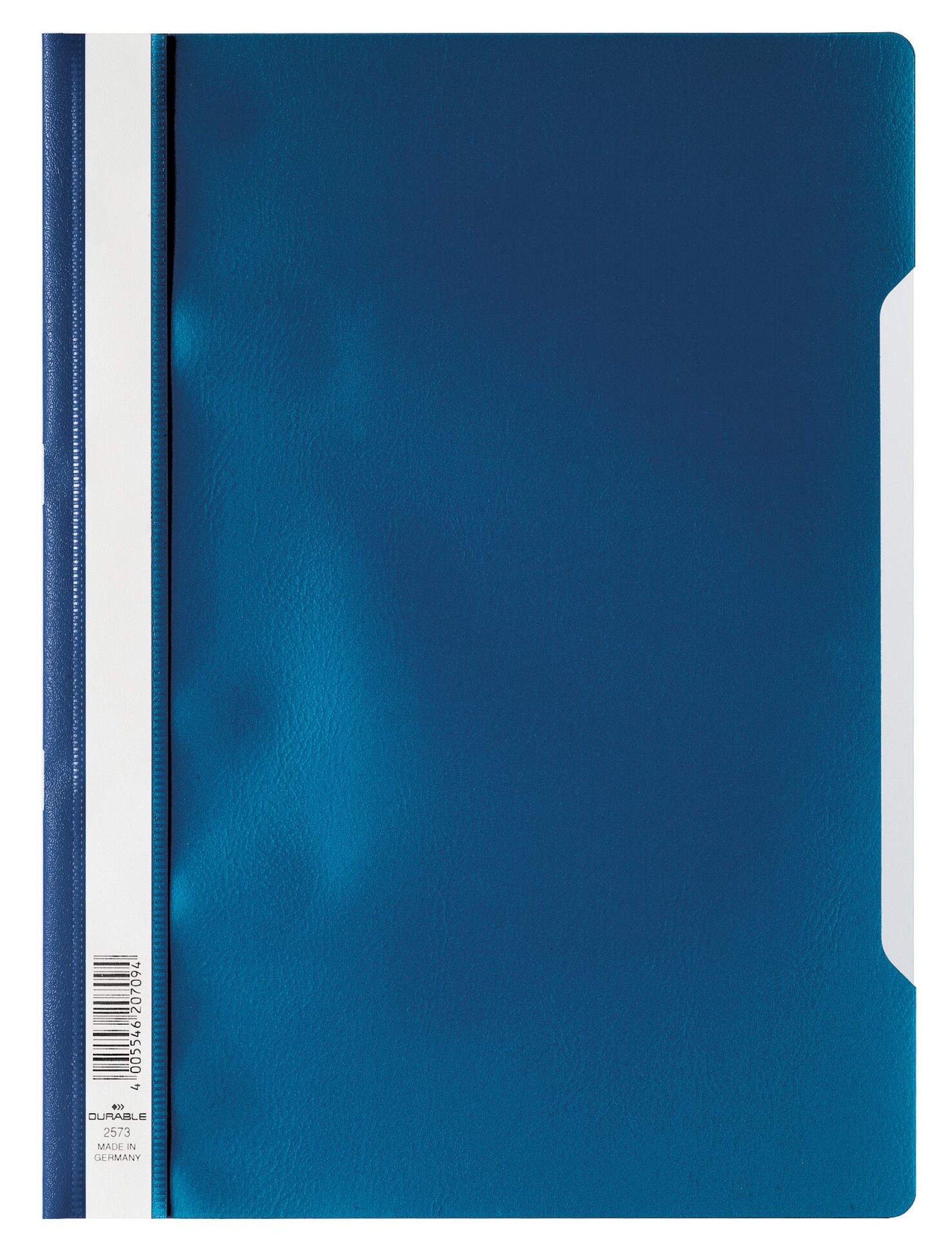 Durable Clear View Project Folder Document Report File | 25 Pack | A4 Dark Blue