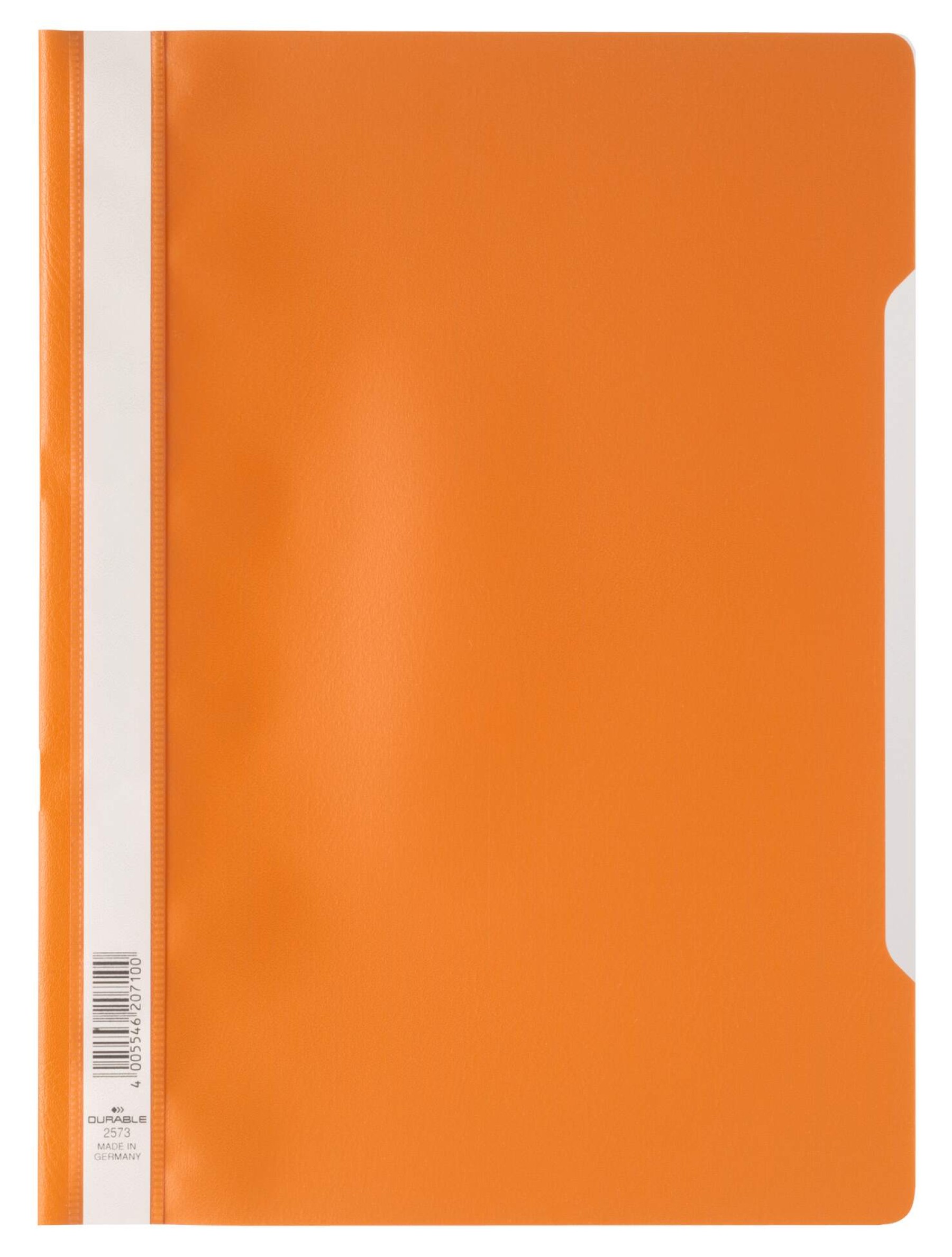 Durable Clear View Project Folder Document Report File | 25 Pack | A4 Orange