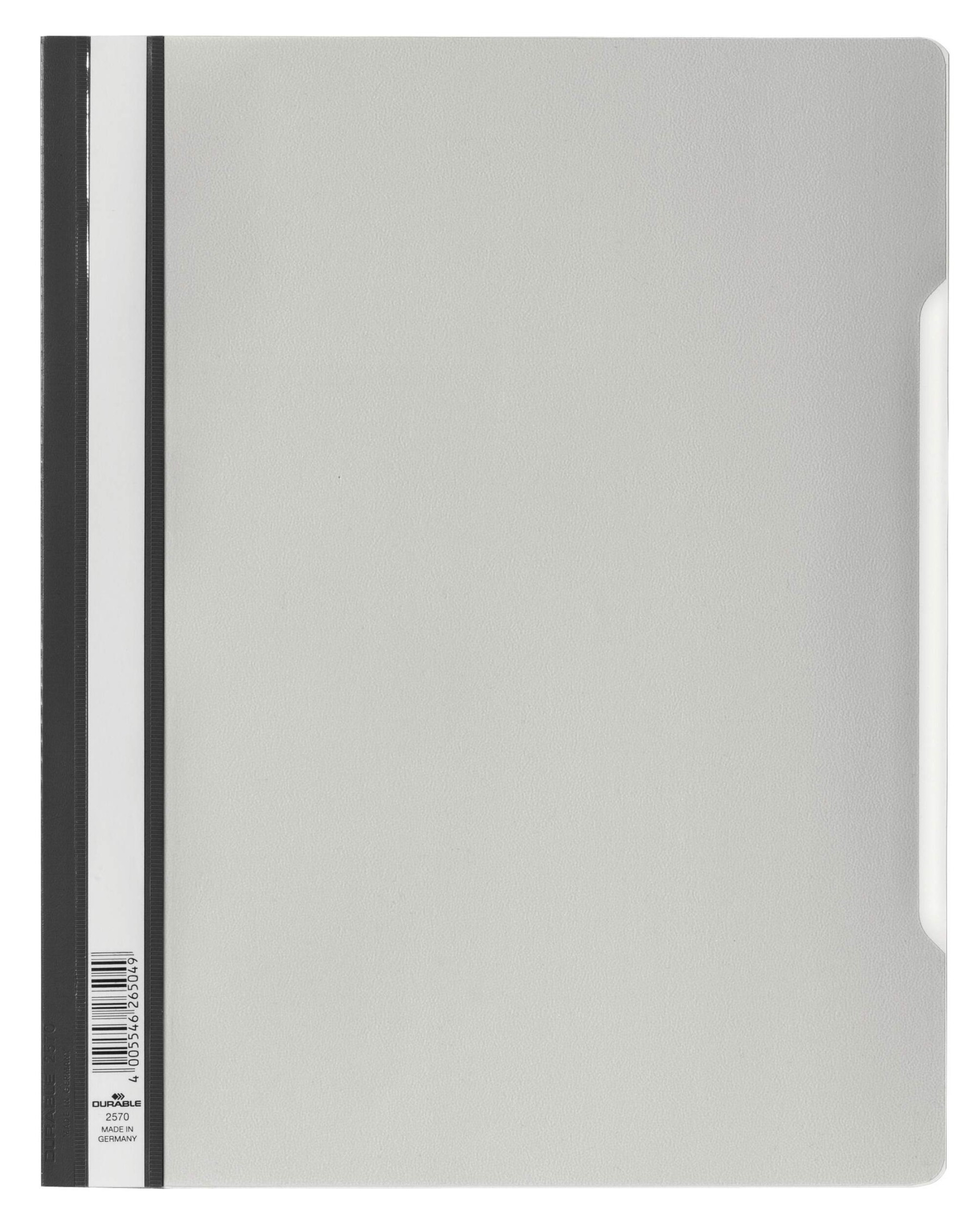 Durable Clear View Project Folder Document Report File | 50 Pack | A4+ Grey