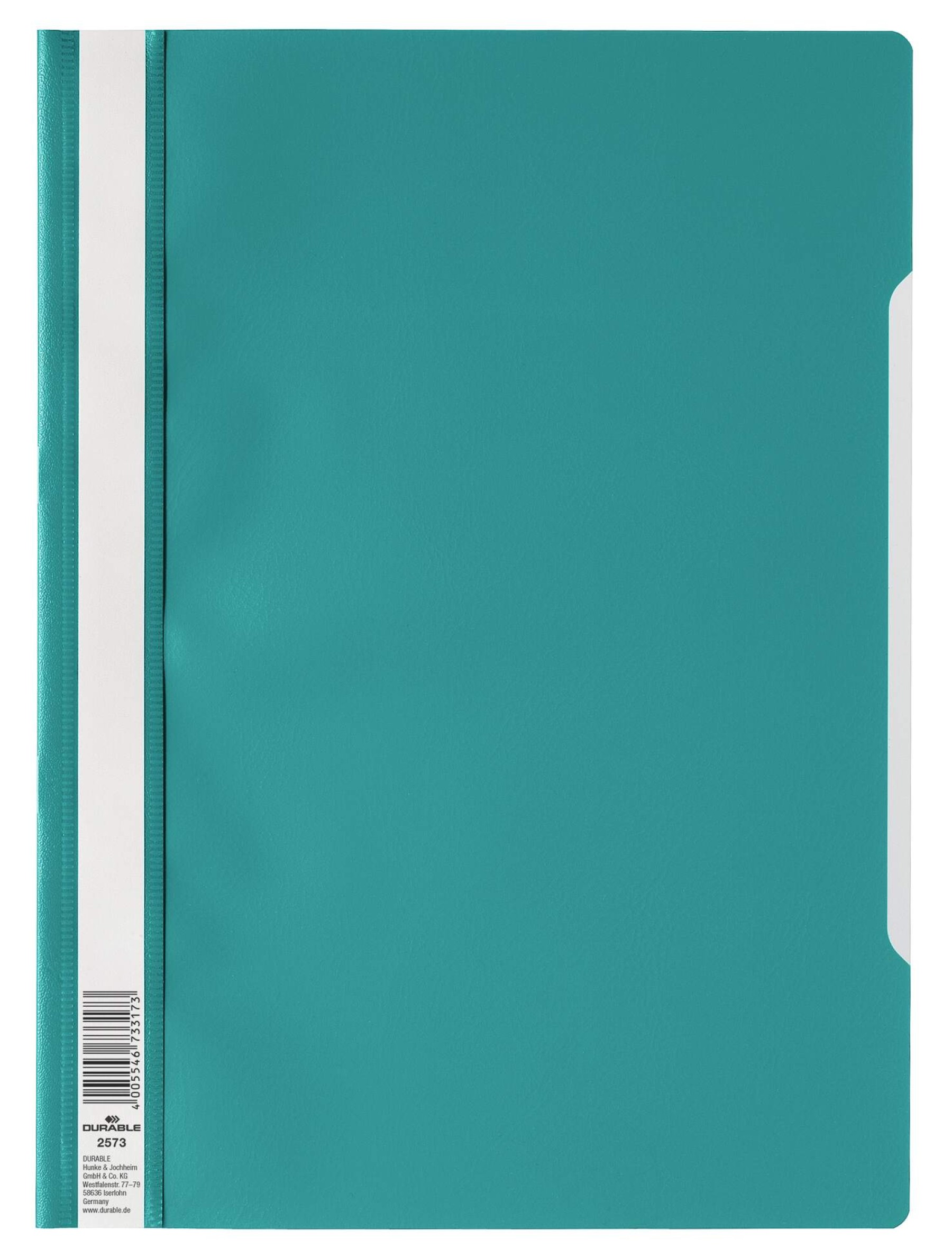 Durable Clear View Project Folder Document Report File | 50 Pack | A4 Dark Green
