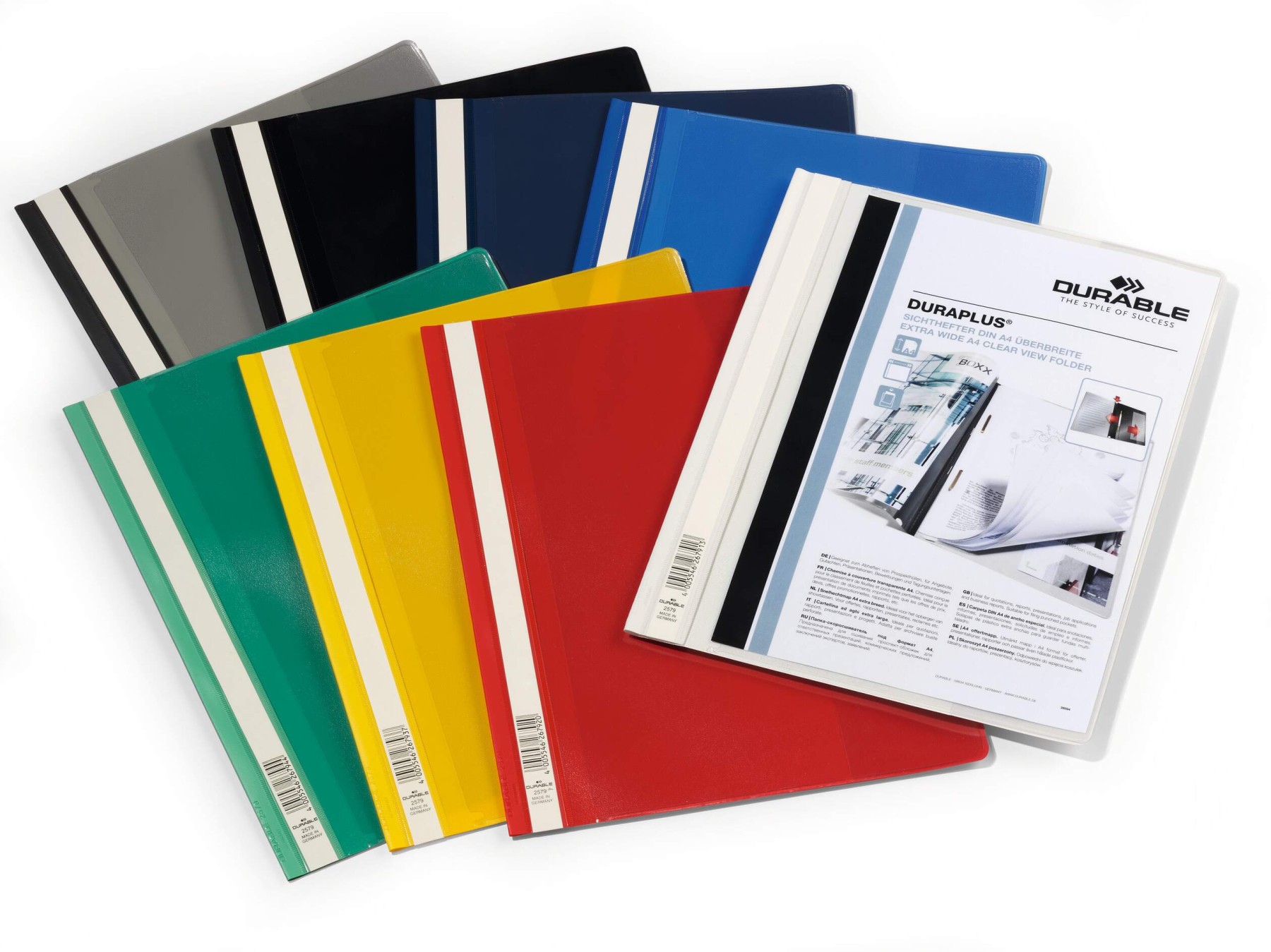 Durable DURAPLUS Project Folder Document Report File | 25 Pack | A4+ Assorted