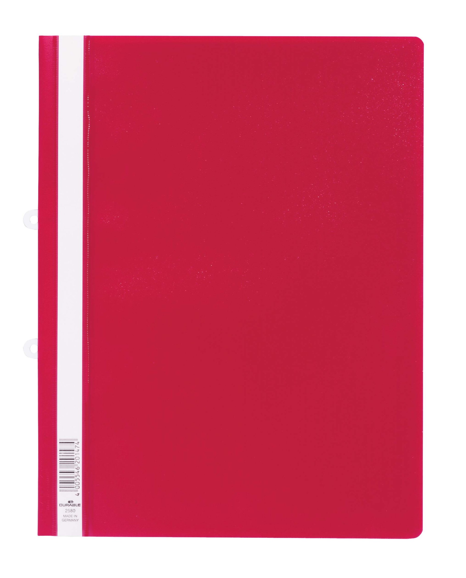 Durable Clear View Project Folder Report File + Filing Strip | 25 Pack | A4+ Red