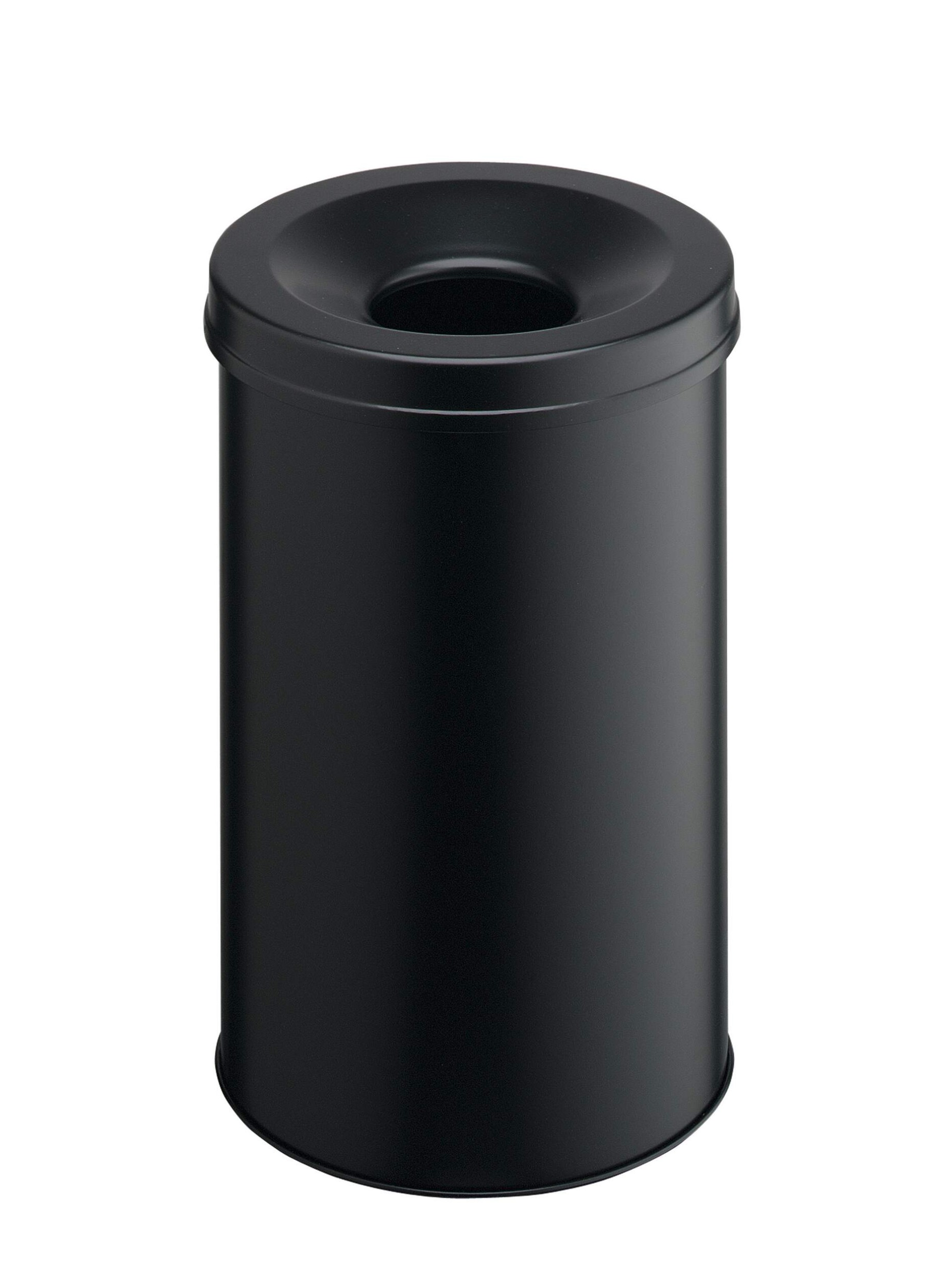 Durable Fire Extinguishing Metal Waste Bin | TUV Certified | 30L | Black