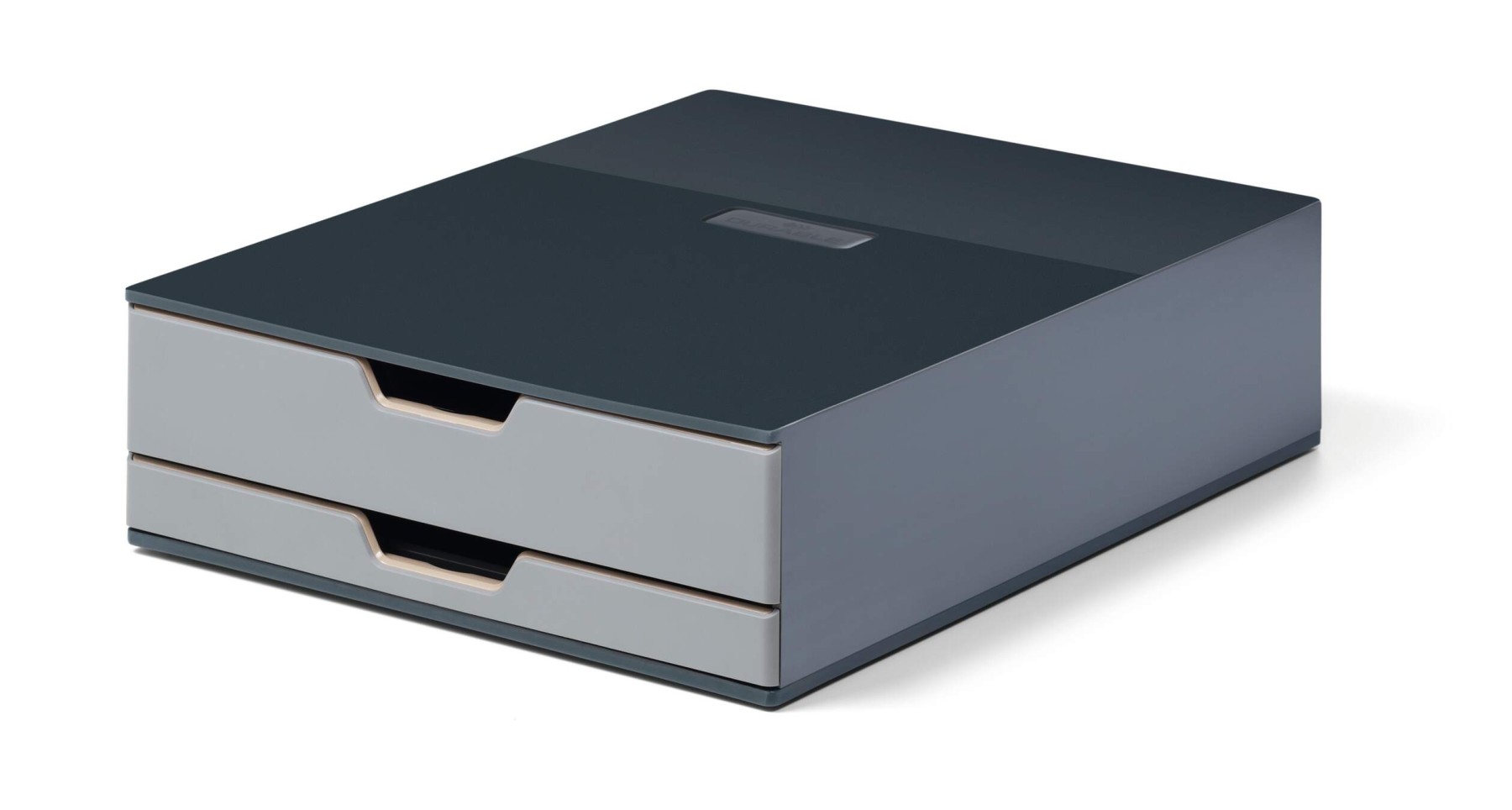 Durable COFFEE POINT 2 Drawer Organiser Storage Box for Tea Bags & Pods | Grey