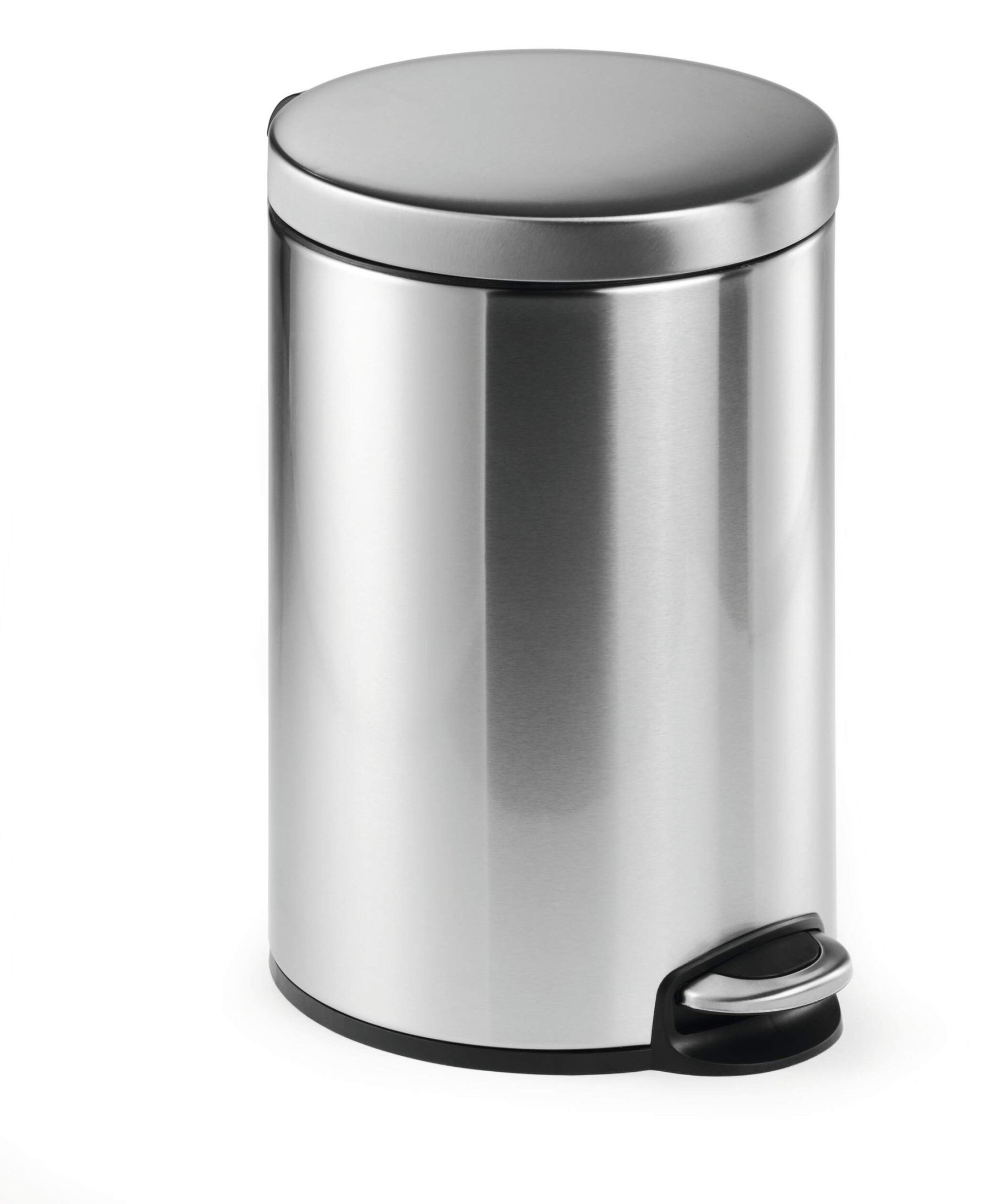 Durable Stainless Steel Pedal Bin 12L | Soft-Close Round Waste Bin | Silver