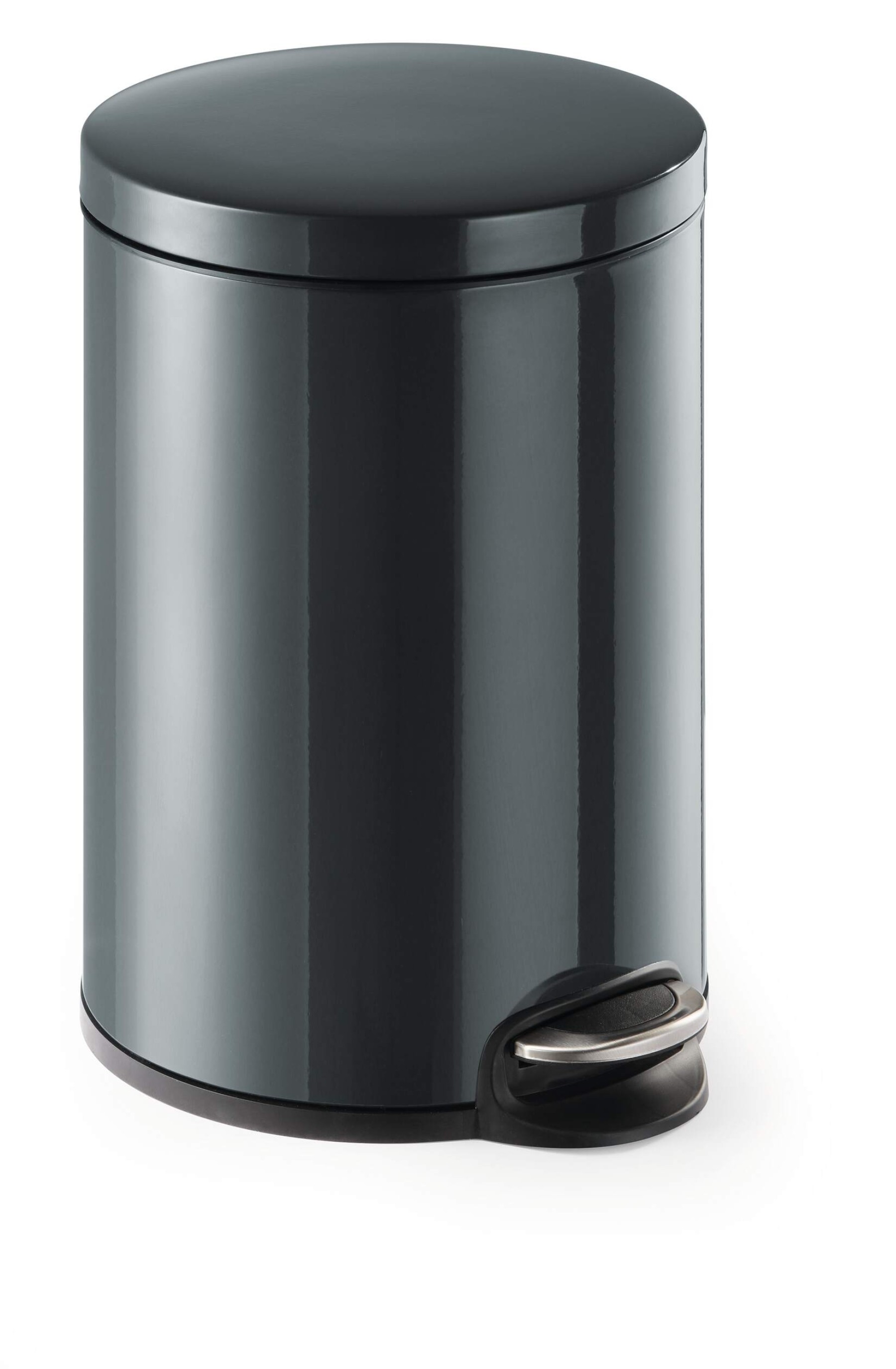 Durable Steel Pedal Bin 20L | Soft-Close Round Waste Bin | Charcoal Grey