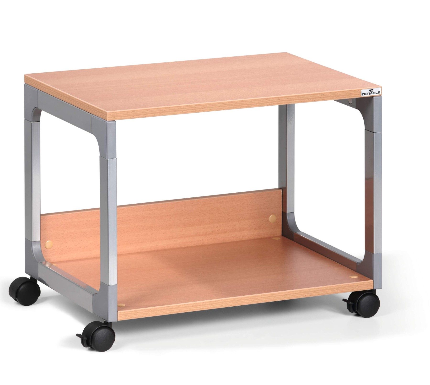 Durable Multi Function Office Trolley 48 | Includes 2 Strong Shelves | Beech