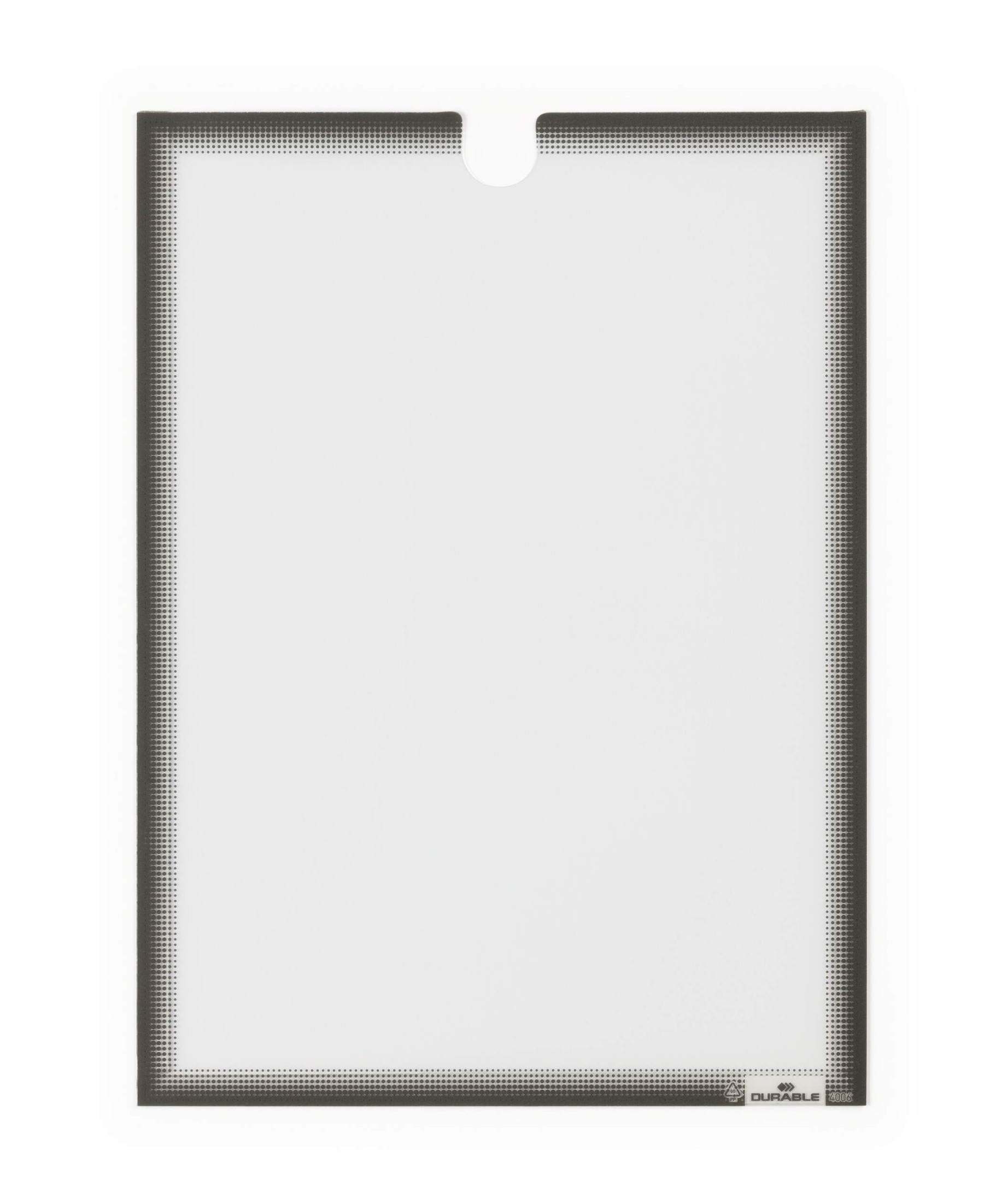 Durable Self Adhesive Easy-Insertion Info Pocket Signage | 5 Pack | A4 Grey
