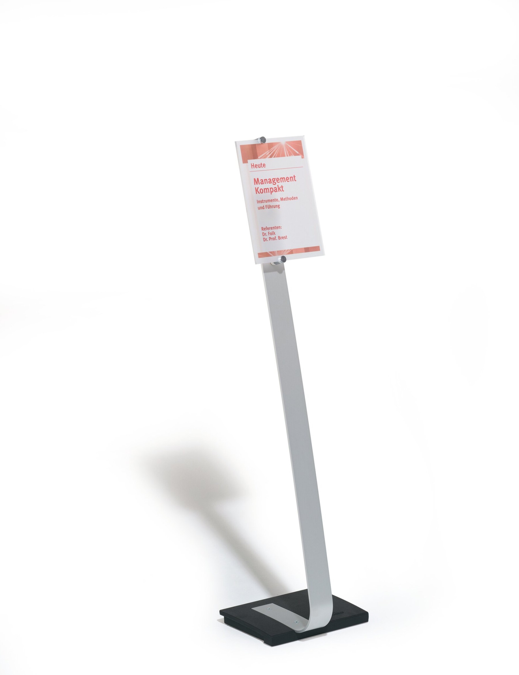 Durable CRYSTAL SIGN Aluminium Display Panel Floor Stand A4 | 1.18m | Silver