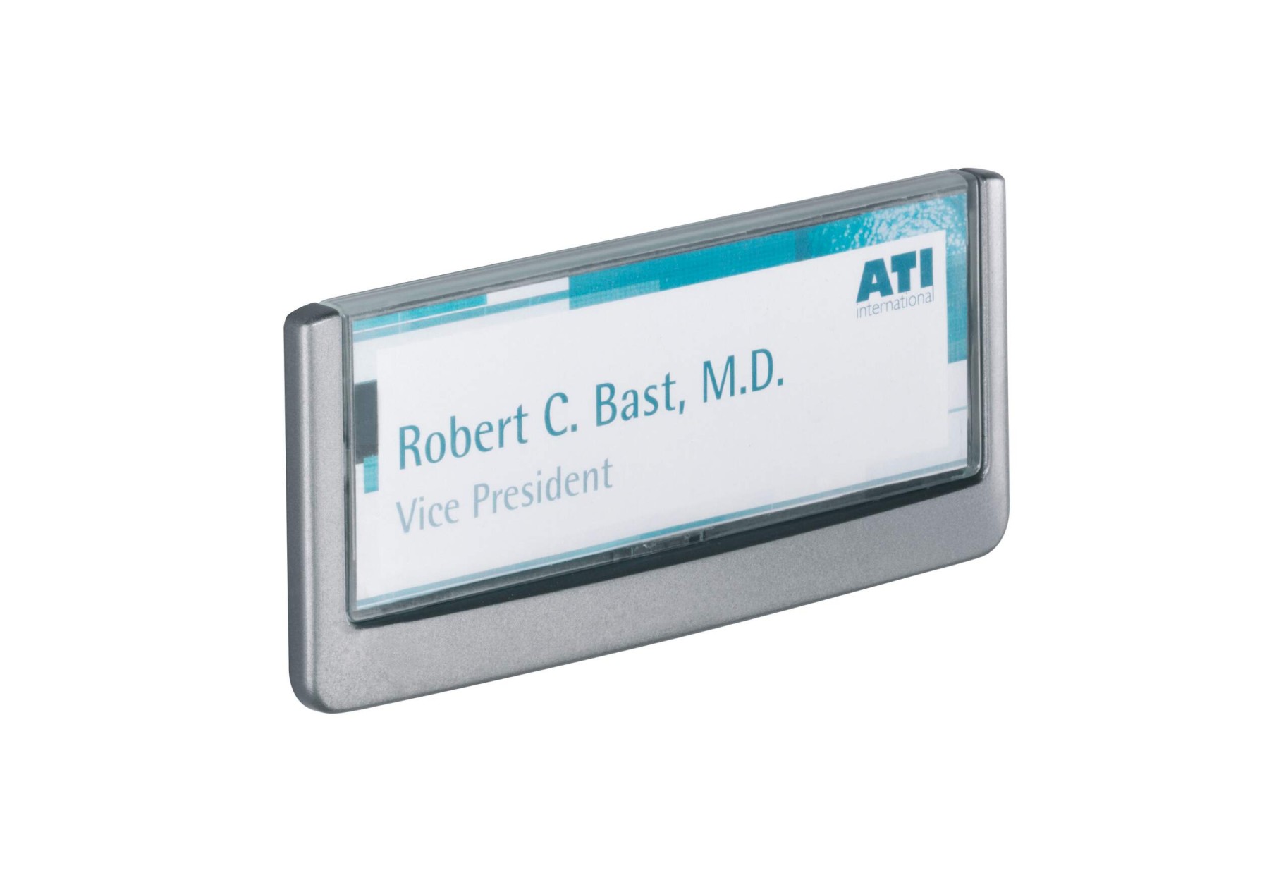 Durable Adhesive CLICK SIGN Wall Mounted Door Sign Holder | 149x52mm | Grey