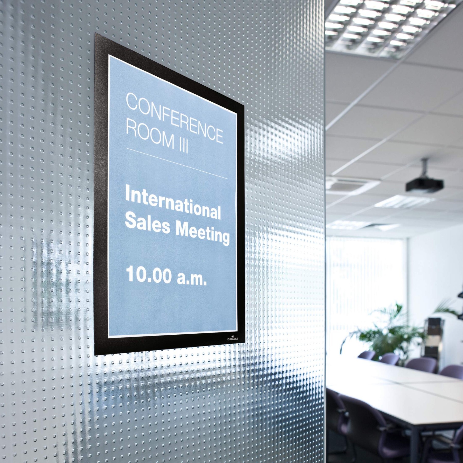 Durable DURAFRAME Self Adhesive Magnetic Signage Frame | 10 Pack | A4 Black