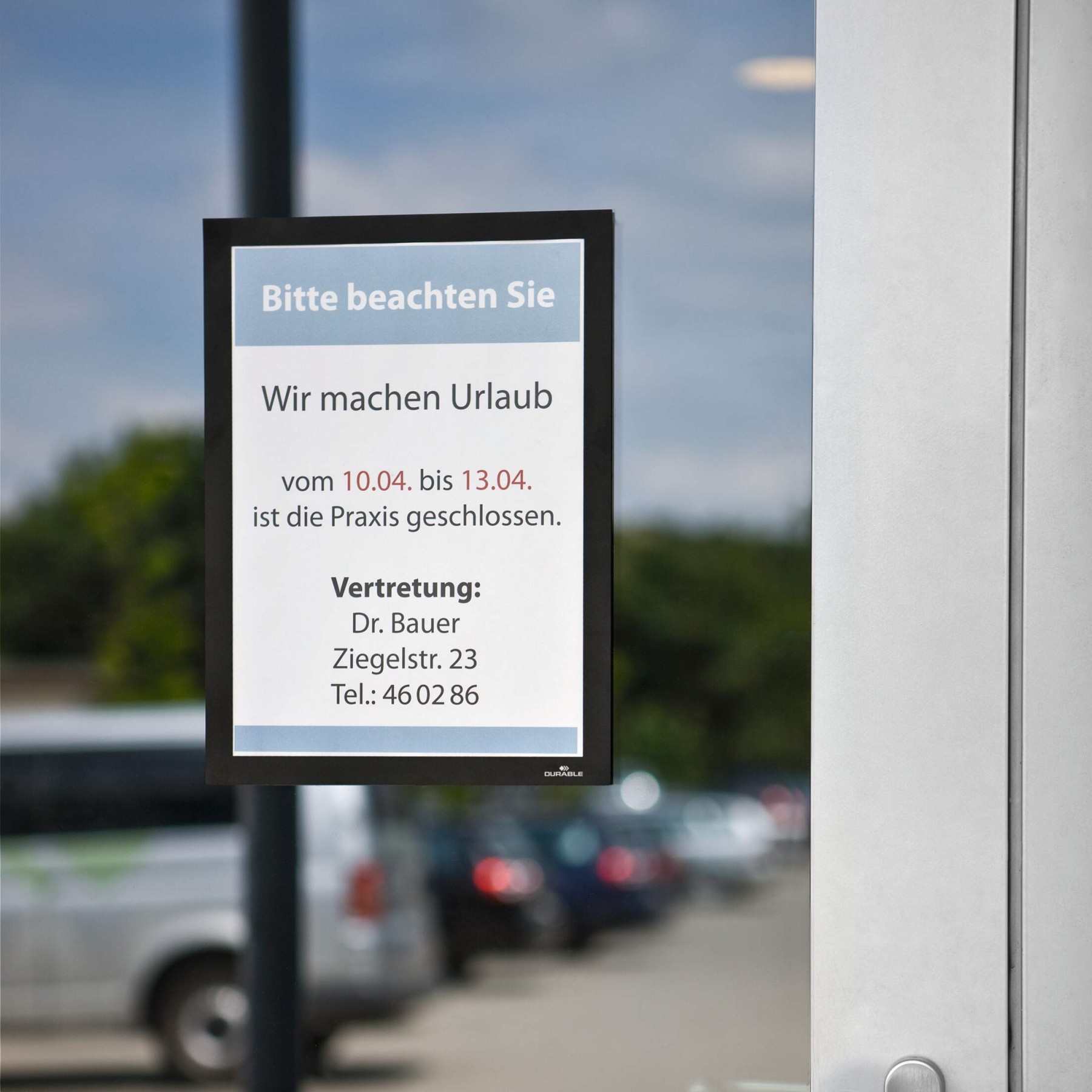 Durable DURAFRAME Self Adhesive Magnetic Signage Frame | 10 Pack | A4 Black