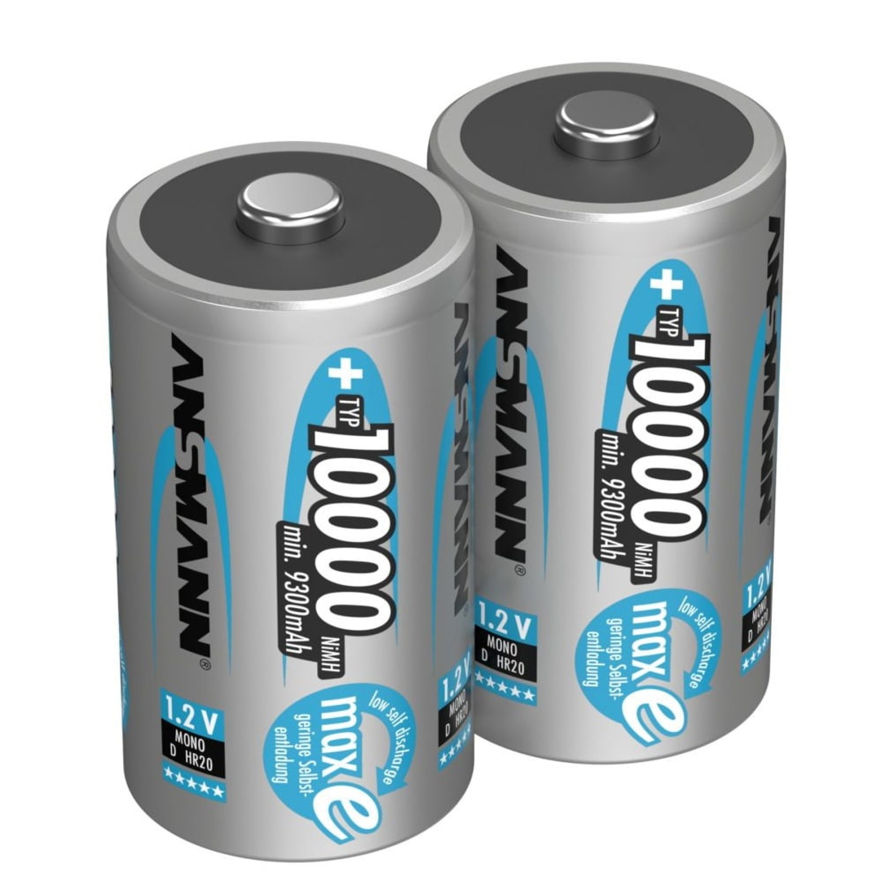 D NiMH 10000mAh Pack of 2