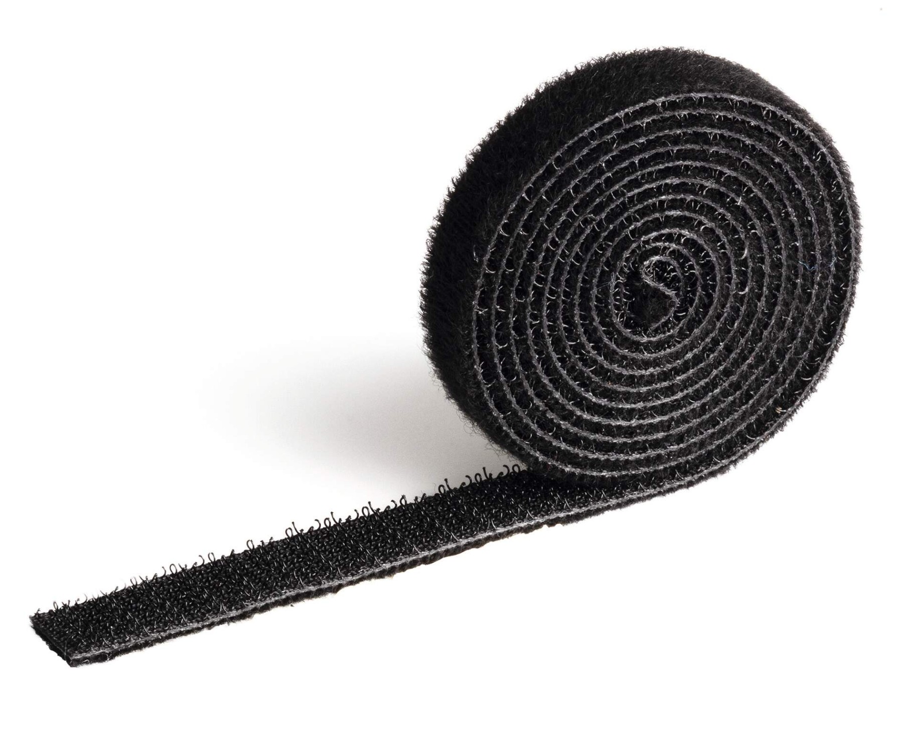 Durable CAVOLINE Hook and Loop Tape Cable Straps Roll Ties | 100 x 1cm Black
