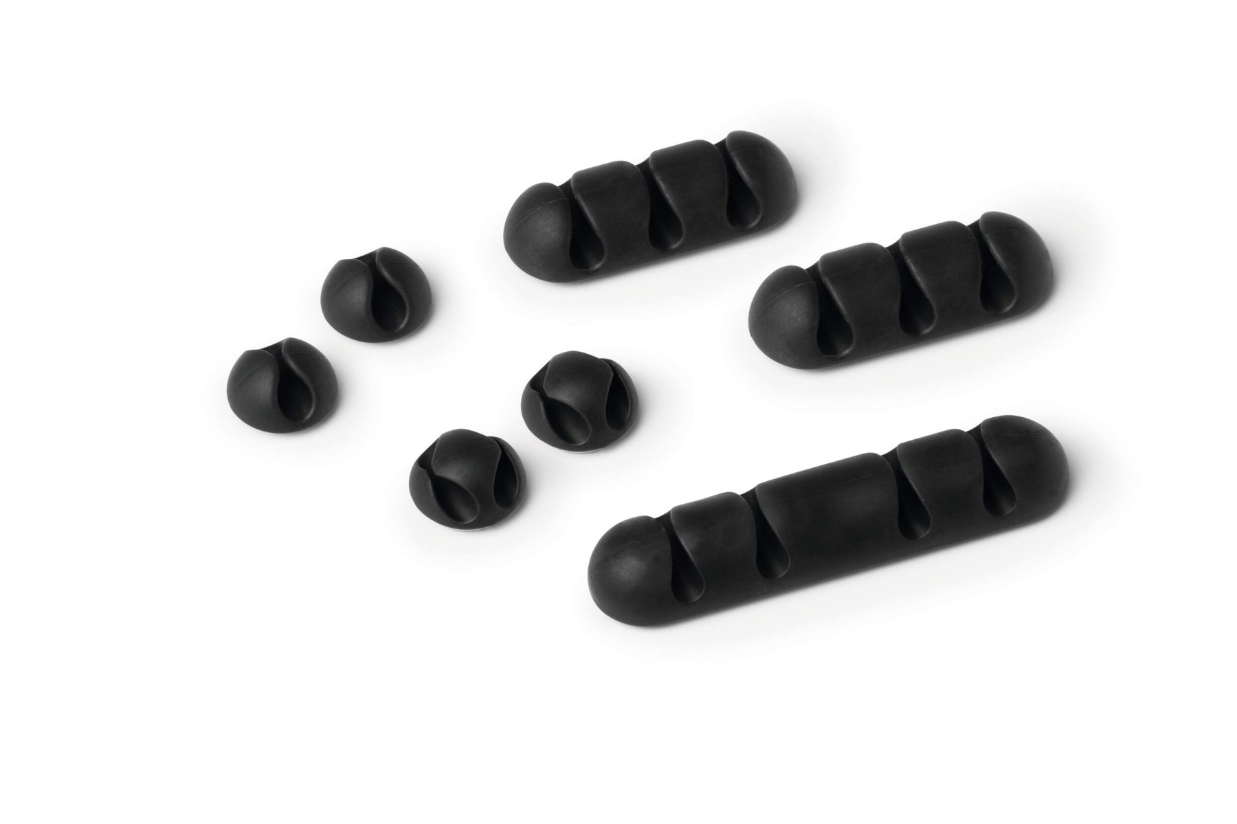Durable CAVOLINE Cable Management Desk Tidy Clips | 7 Assorted | Graphite